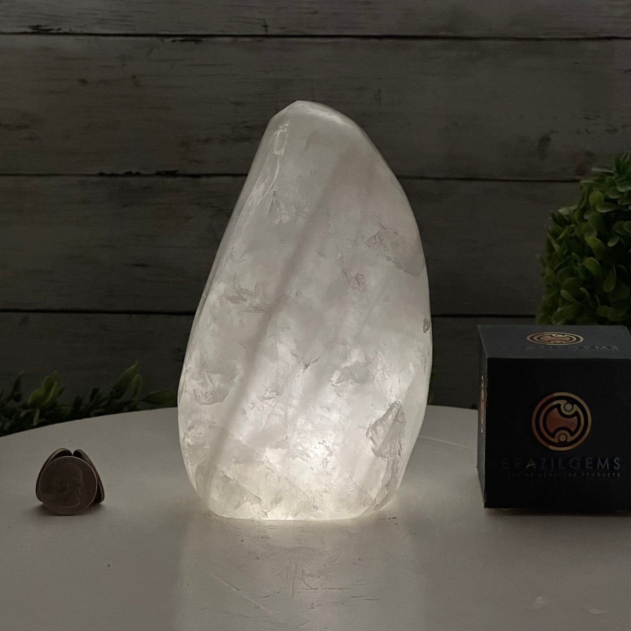 Polished Milky Quartz Crystal Night Light, 4.6 lbs & 6.7" Tall #5801MQ-001 - Brazil GemsBrazil GemsPolished Milky Quartz Crystal Night Light, 4.6 lbs & 6.7" Tall #5801MQ-001Night Lights5801MQ-001