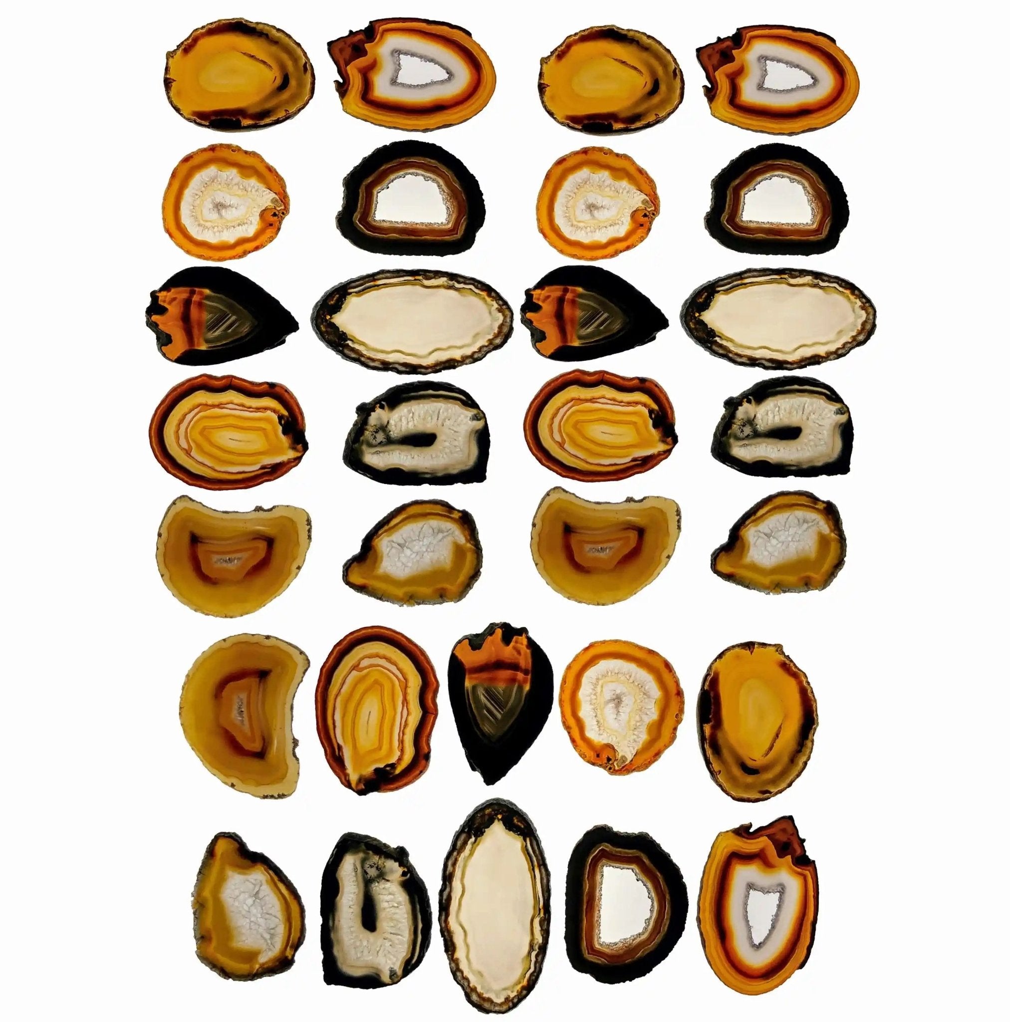 Polished Natural Agate slices, No drilled pendant hole, 10 slices Model #5052NANO - Brazil GemsBrazil GemsPolished Natural Agate slices, No drilled pendant hole, 10 slices Model #5052NANOSlices for Crafts5052NANO