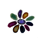 Polished Natural and Dyed Agate Slices, mixed colors, w/ top drilled pendant hole, 1.5" to 3", 10 slices #5053COHL - Brazil GemsBrazil GemsPolished Natural and Dyed Agate Slices, mixed colors, w/ top drilled pendant hole, 1.5" to 3", 10 slices #5053COHLSlices for Crafts5053COHL