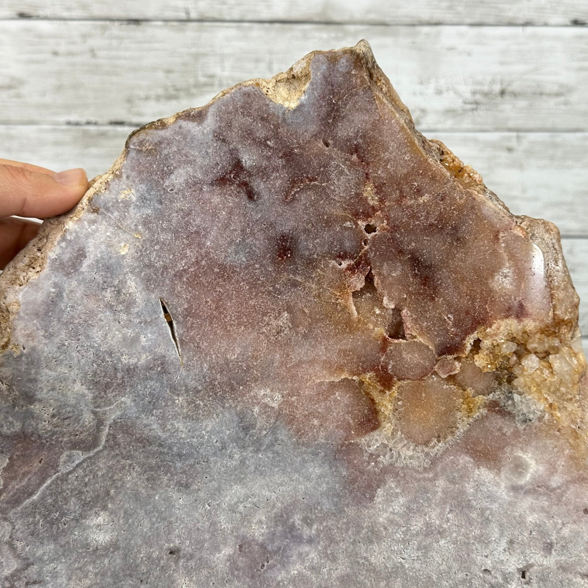 Polished Pink Amethyst Slice on a Stand, 11.4 lbs, 17.5" Tall #5743-0009 by Brazil Gems - Brazil GemsBrazil GemsPolished Pink Amethyst Slice on a Stand, 11.4 lbs, 17.5" Tall #5743-0009 by Brazil GemsSlices on Fixed Bases5743-0009