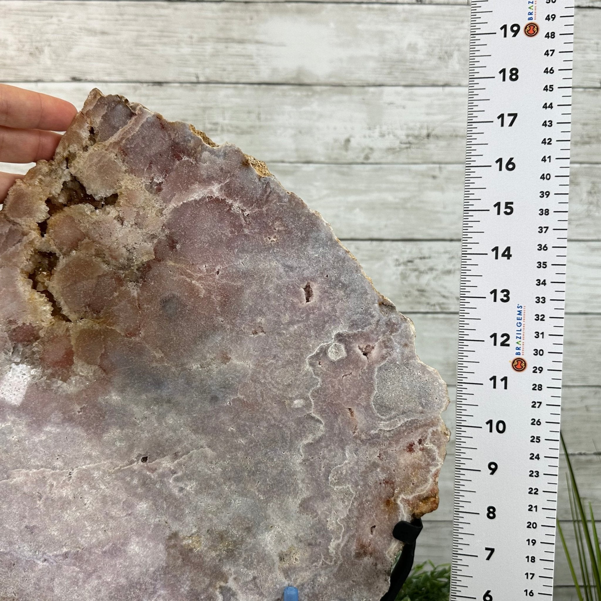 Polished Pink Amethyst Slice on a Stand, 11.4 lbs, 17.5" Tall #5743-0009 by Brazil Gems - Brazil GemsBrazil GemsPolished Pink Amethyst Slice on a Stand, 11.4 lbs, 17.5" Tall #5743-0009 by Brazil GemsSlices on Fixed Bases5743-0009