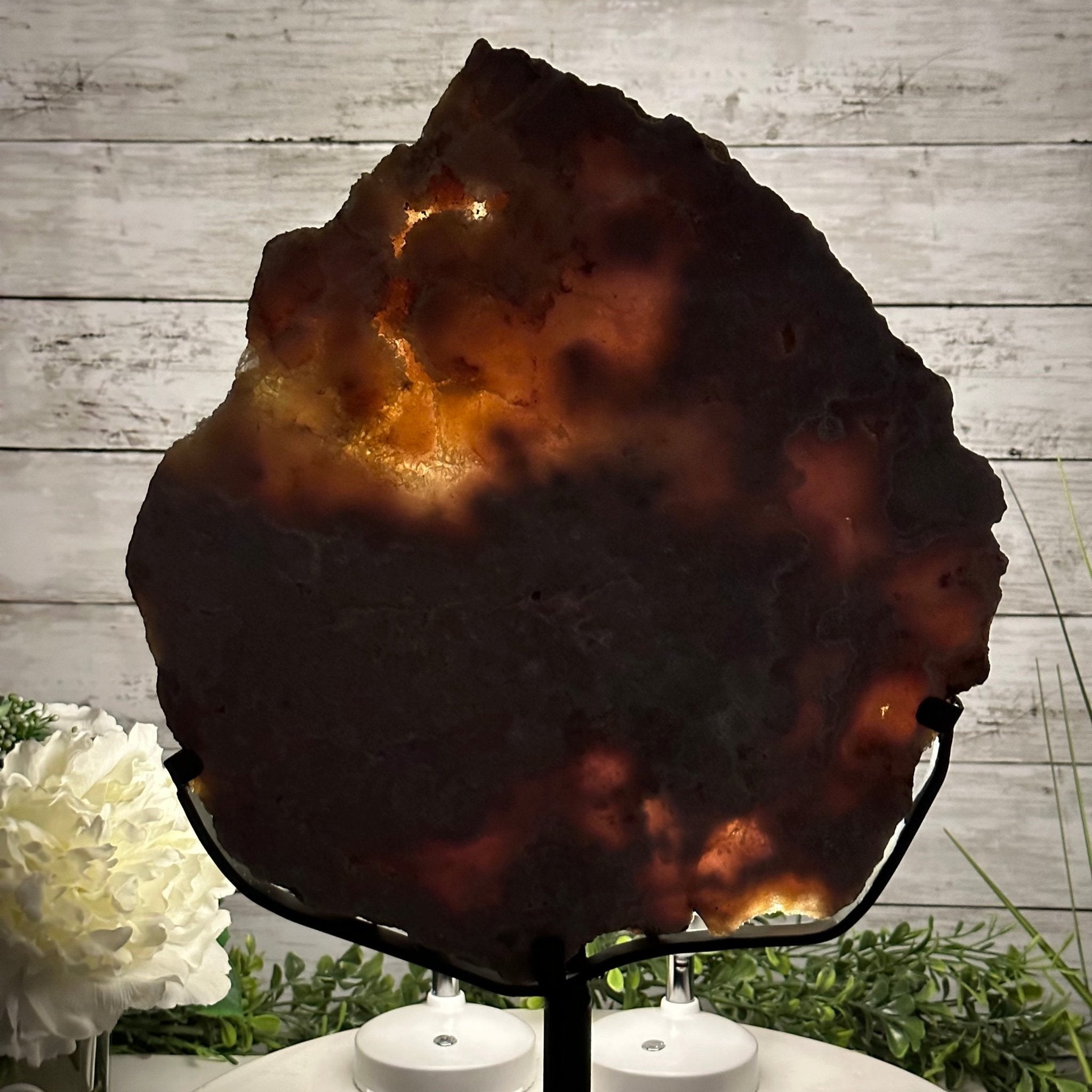 Polished Pink Amethyst Slice on a Stand, 11.4 lbs, 17.5" Tall #5743-0009 by Brazil Gems - Brazil GemsBrazil GemsPolished Pink Amethyst Slice on a Stand, 11.4 lbs, 17.5" Tall #5743-0009 by Brazil GemsSlices on Fixed Bases5743-0009