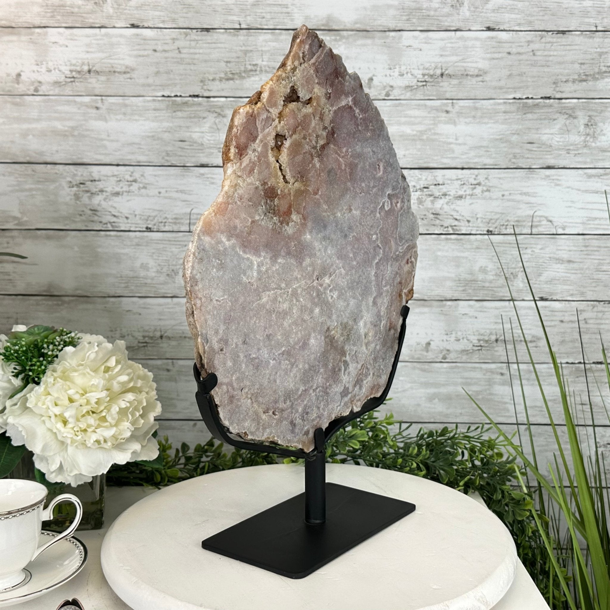 Polished Pink Amethyst Slice on a Stand, 11.4 lbs, 17.5" Tall #5743-0009 by Brazil Gems - Brazil GemsBrazil GemsPolished Pink Amethyst Slice on a Stand, 11.4 lbs, 17.5" Tall #5743-0009 by Brazil GemsSlices on Fixed Bases5743-0009