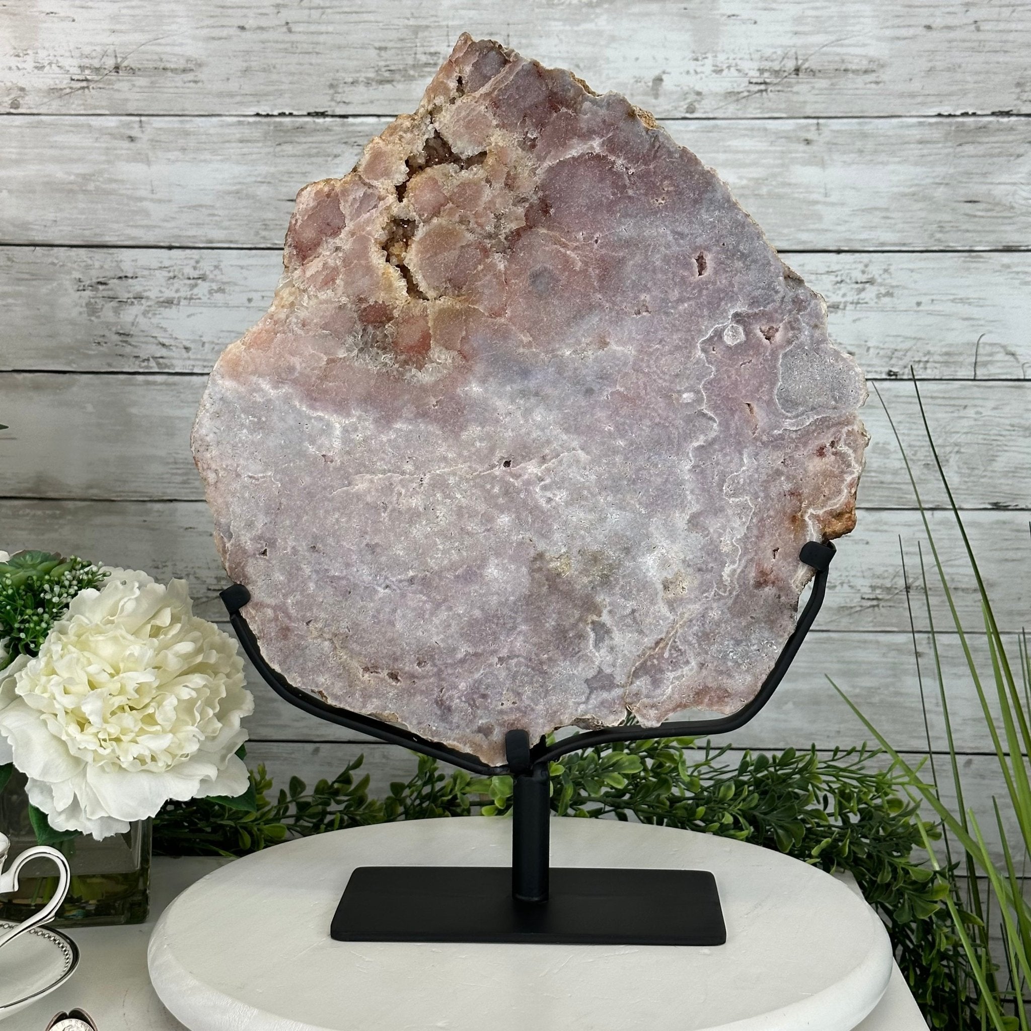 Polished Pink Amethyst Slice on a Stand, 11.4 lbs, 17.5" Tall #5743-0009 by Brazil Gems - Brazil GemsBrazil GemsPolished Pink Amethyst Slice on a Stand, 11.4 lbs, 17.5" Tall #5743-0009 by Brazil GemsSlices on Fixed Bases5743-0009