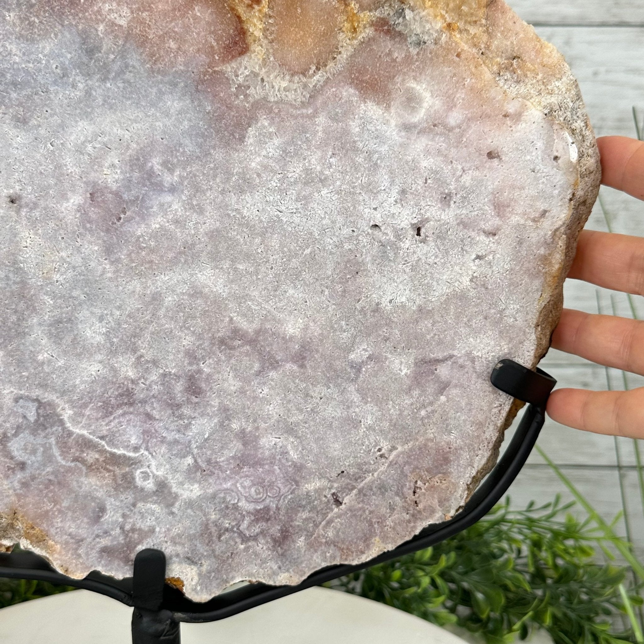 Polished Pink Amethyst Slice on a Stand, 11.4 lbs, 17.5" Tall #5743-0009 by Brazil Gems - Brazil GemsBrazil GemsPolished Pink Amethyst Slice on a Stand, 11.4 lbs, 17.5" Tall #5743-0009 by Brazil GemsSlices on Fixed Bases5743-0009