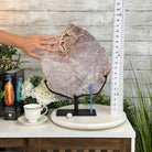 Polished Pink Amethyst Slice on a Stand, 11.4 lbs, 17.5" Tall #5743-0009 by Brazil Gems - Brazil GemsBrazil GemsPolished Pink Amethyst Slice on a Stand, 11.4 lbs, 17.5" Tall #5743-0009 by Brazil GemsSlices on Fixed Bases5743-0009