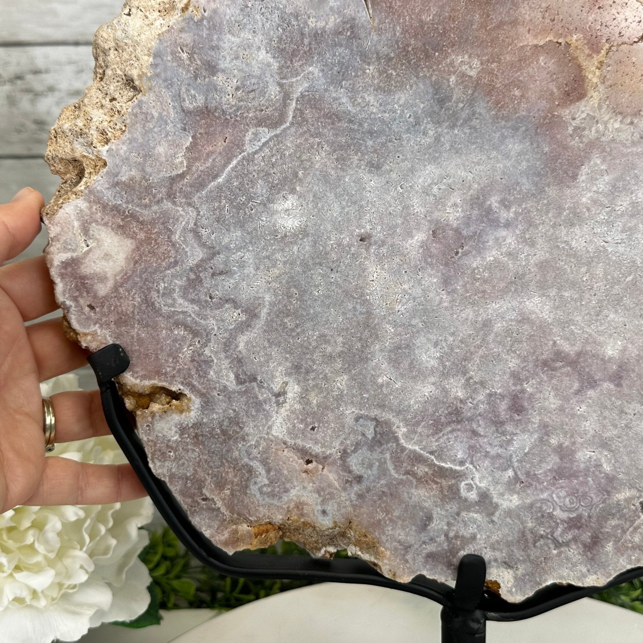 Polished Pink Amethyst Slice on a Stand, 11.4 lbs, 17.5" Tall #5743-0009 by Brazil Gems - Brazil GemsBrazil GemsPolished Pink Amethyst Slice on a Stand, 11.4 lbs, 17.5" Tall #5743-0009 by Brazil GemsSlices on Fixed Bases5743-0009