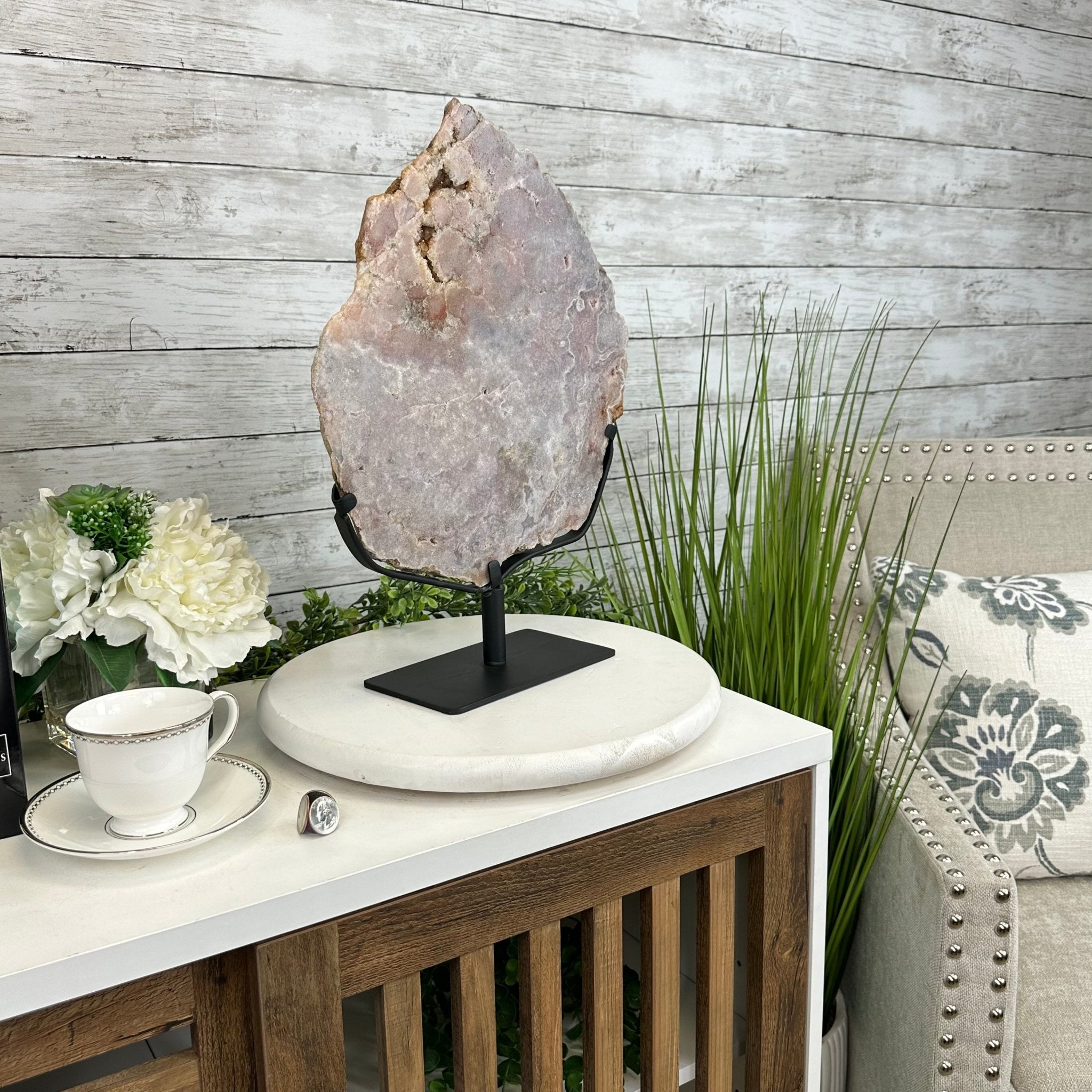 Polished Pink Amethyst Slice on a Stand, 11.4 lbs, 17.5" Tall #5743-0009 by Brazil Gems - Brazil GemsBrazil GemsPolished Pink Amethyst Slice on a Stand, 11.4 lbs, 17.5" Tall #5743-0009 by Brazil GemsSlices on Fixed Bases5743-0009