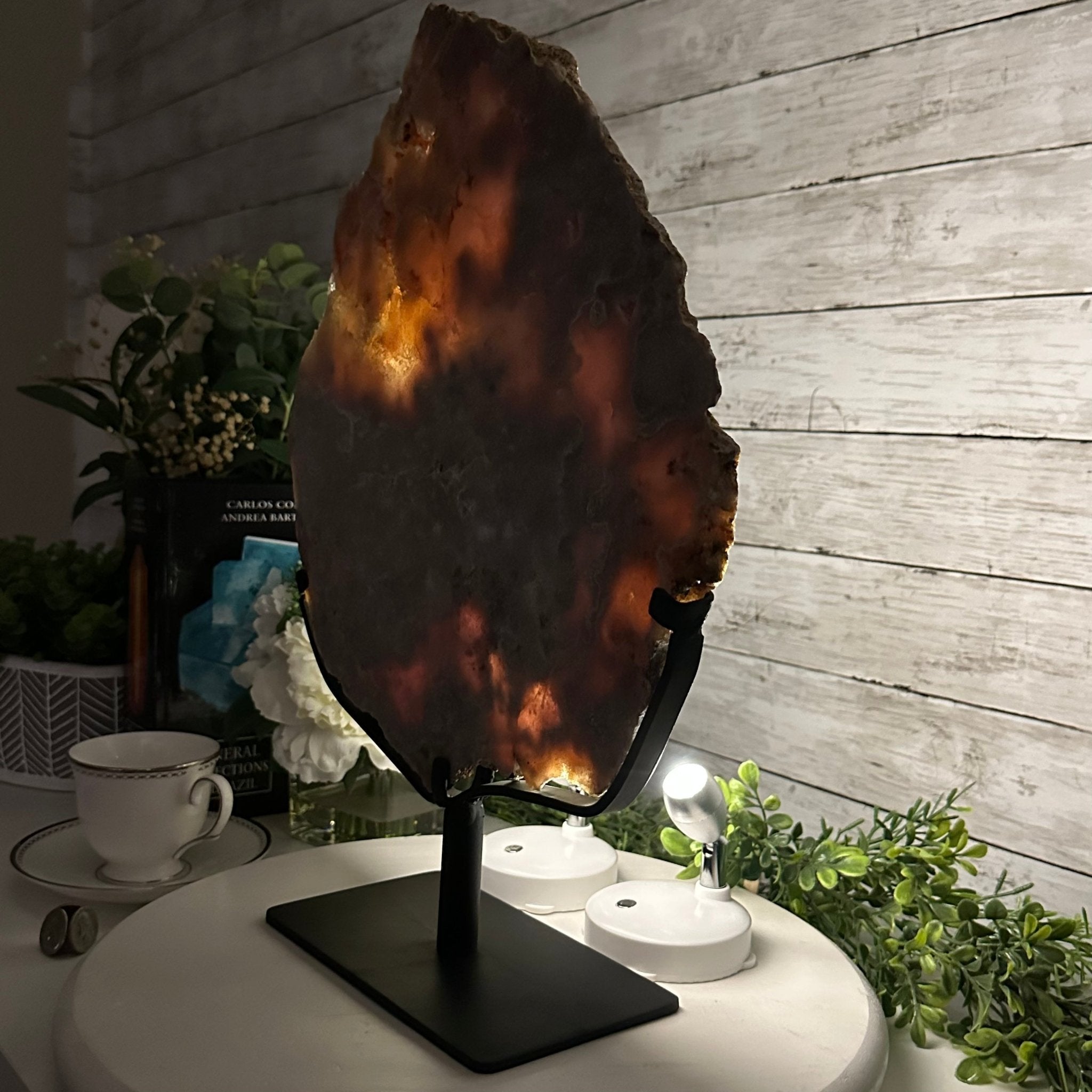 Polished Pink Amethyst Slice on a Stand, 11.4 lbs, 17.5" Tall #5743-0009 by Brazil Gems - Brazil GemsBrazil GemsPolished Pink Amethyst Slice on a Stand, 11.4 lbs, 17.5" Tall #5743-0009 by Brazil GemsSlices on Fixed Bases5743-0009