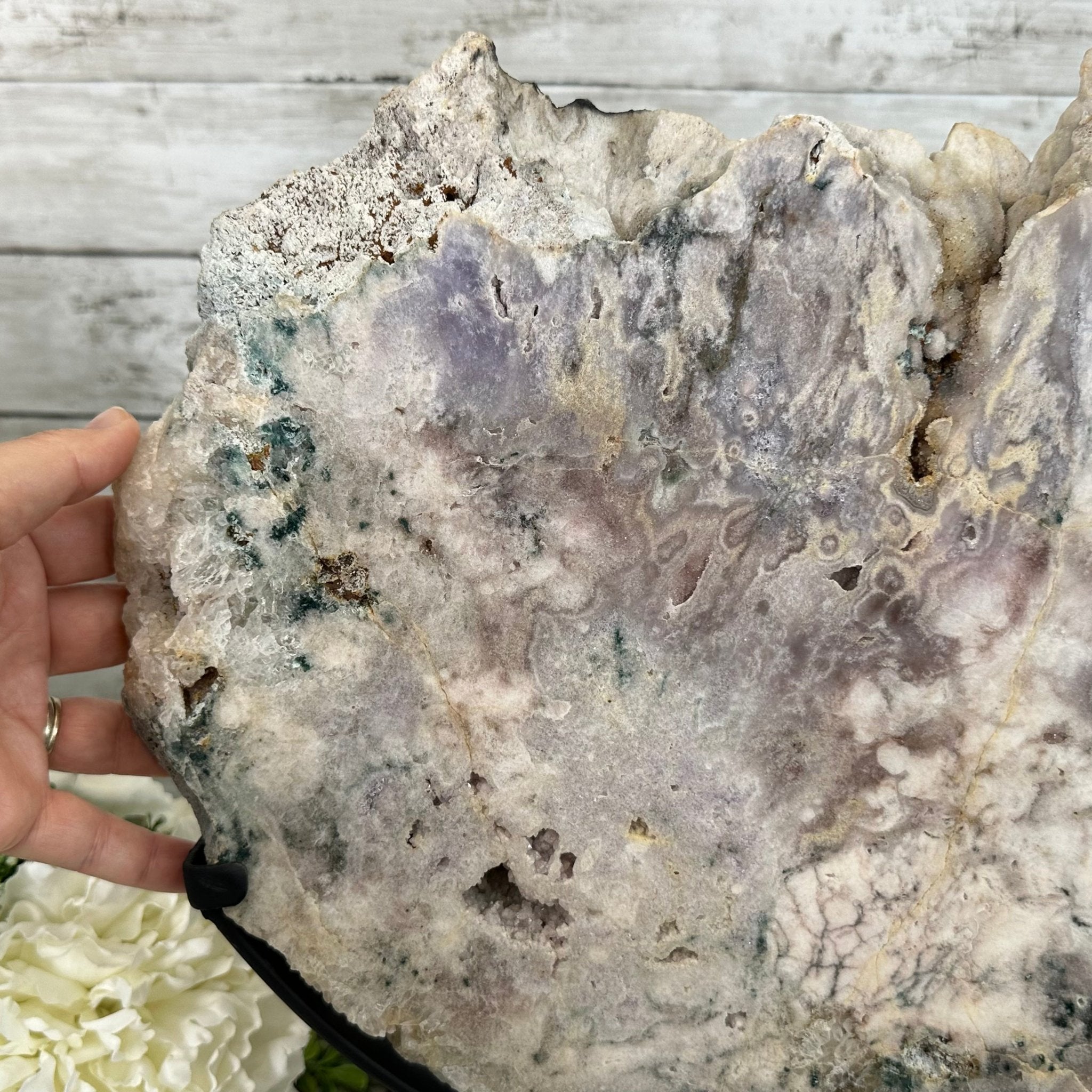 Polished Pink Amethyst Slice on a Stand, 16.8 lbs, 16.2" Tall #5743-0015 by Brazil Gems - Brazil GemsBrazil GemsPolished Pink Amethyst Slice on a Stand, 16.8 lbs, 16.2" Tall #5743-0015 by Brazil GemsSlices on Fixed Bases5743-0015