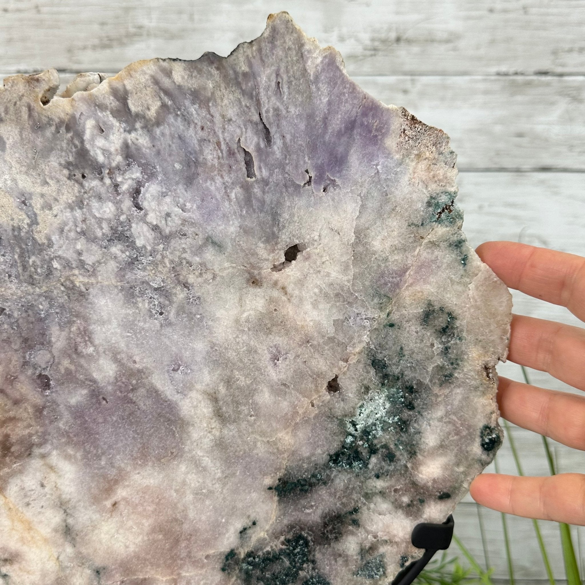 Polished Pink Amethyst Slice on a Stand, 16.8 lbs, 16.2" Tall #5743-0015 by Brazil Gems - Brazil GemsBrazil GemsPolished Pink Amethyst Slice on a Stand, 16.8 lbs, 16.2" Tall #5743-0015 by Brazil GemsSlices on Fixed Bases5743-0015