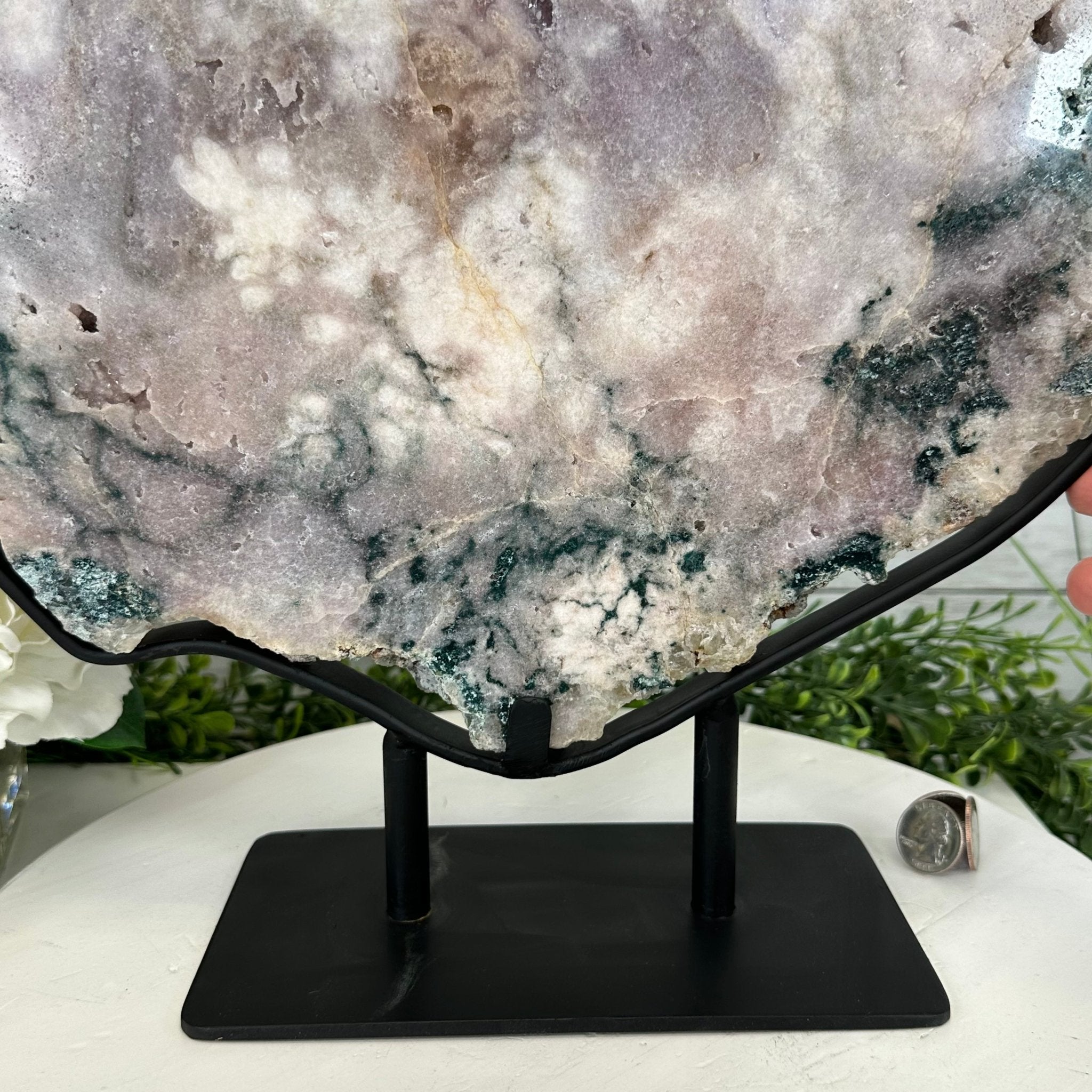 Polished Pink Amethyst Slice on a Stand, 16.8 lbs, 16.2" Tall #5743-0015 by Brazil Gems - Brazil GemsBrazil GemsPolished Pink Amethyst Slice on a Stand, 16.8 lbs, 16.2" Tall #5743-0015 by Brazil GemsSlices on Fixed Bases5743-0015