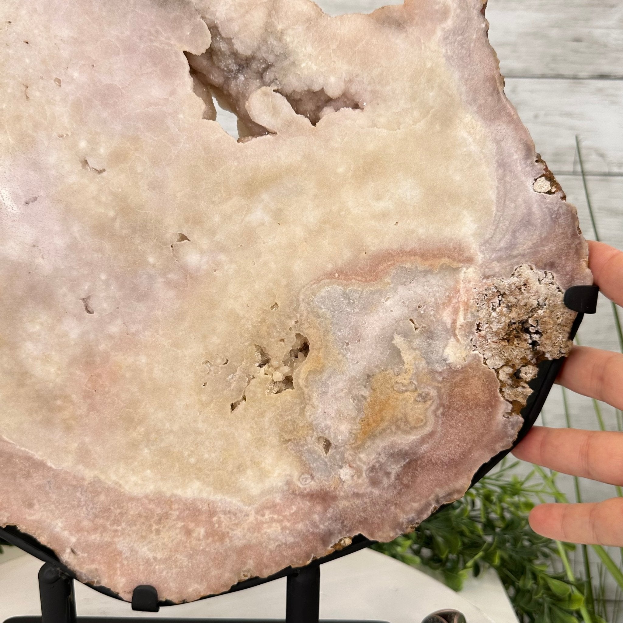 Polished Pink Amethyst Slice on a Stand, 20.1 lbs, 19" Tall #5743-0017 by Brazil Gems - Brazil GemsBrazil GemsPolished Pink Amethyst Slice on a Stand, 20.1 lbs, 19" Tall #5743-0017 by Brazil GemsSlices on Fixed Bases5743-0017