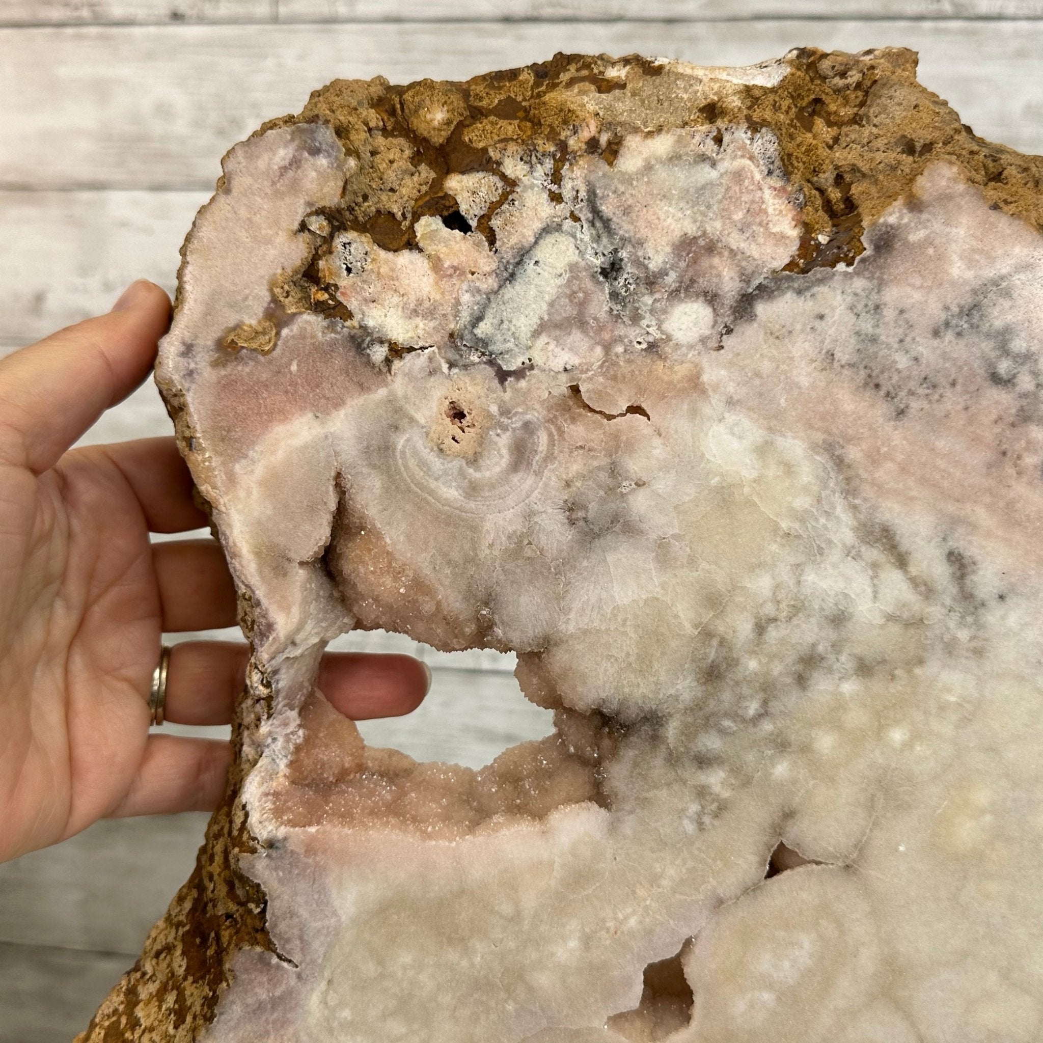Polished Pink Amethyst Slice on a Stand, 20.1 lbs, 19" Tall #5743-0017 by Brazil Gems - Brazil GemsBrazil GemsPolished Pink Amethyst Slice on a Stand, 20.1 lbs, 19" Tall #5743-0017 by Brazil GemsSlices on Fixed Bases5743-0017