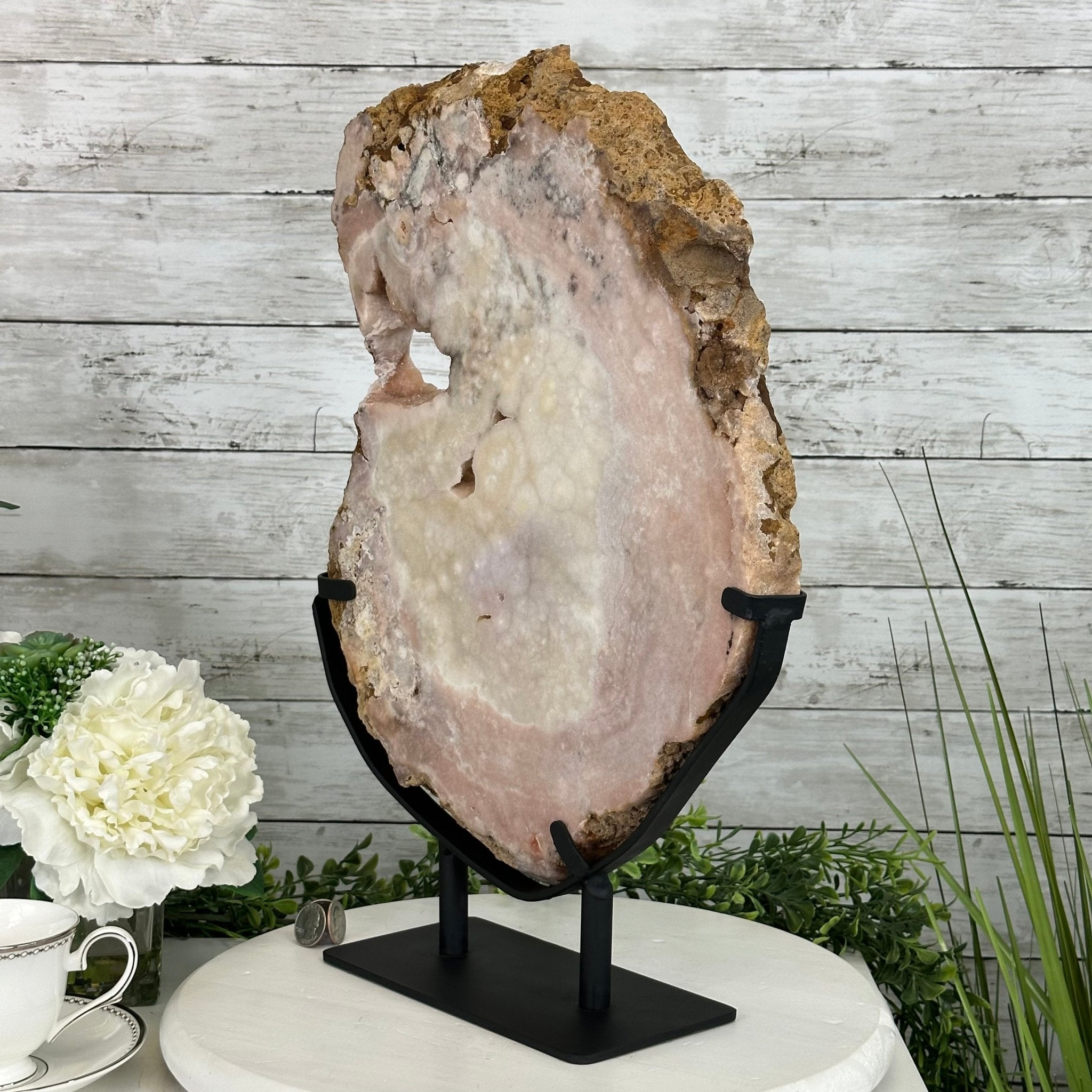 Polished Pink Amethyst Slice on a Stand, 20.1 lbs, 19" Tall #5743-0017 by Brazil Gems - Brazil GemsBrazil GemsPolished Pink Amethyst Slice on a Stand, 20.1 lbs, 19" Tall #5743-0017 by Brazil GemsSlices on Fixed Bases5743-0017