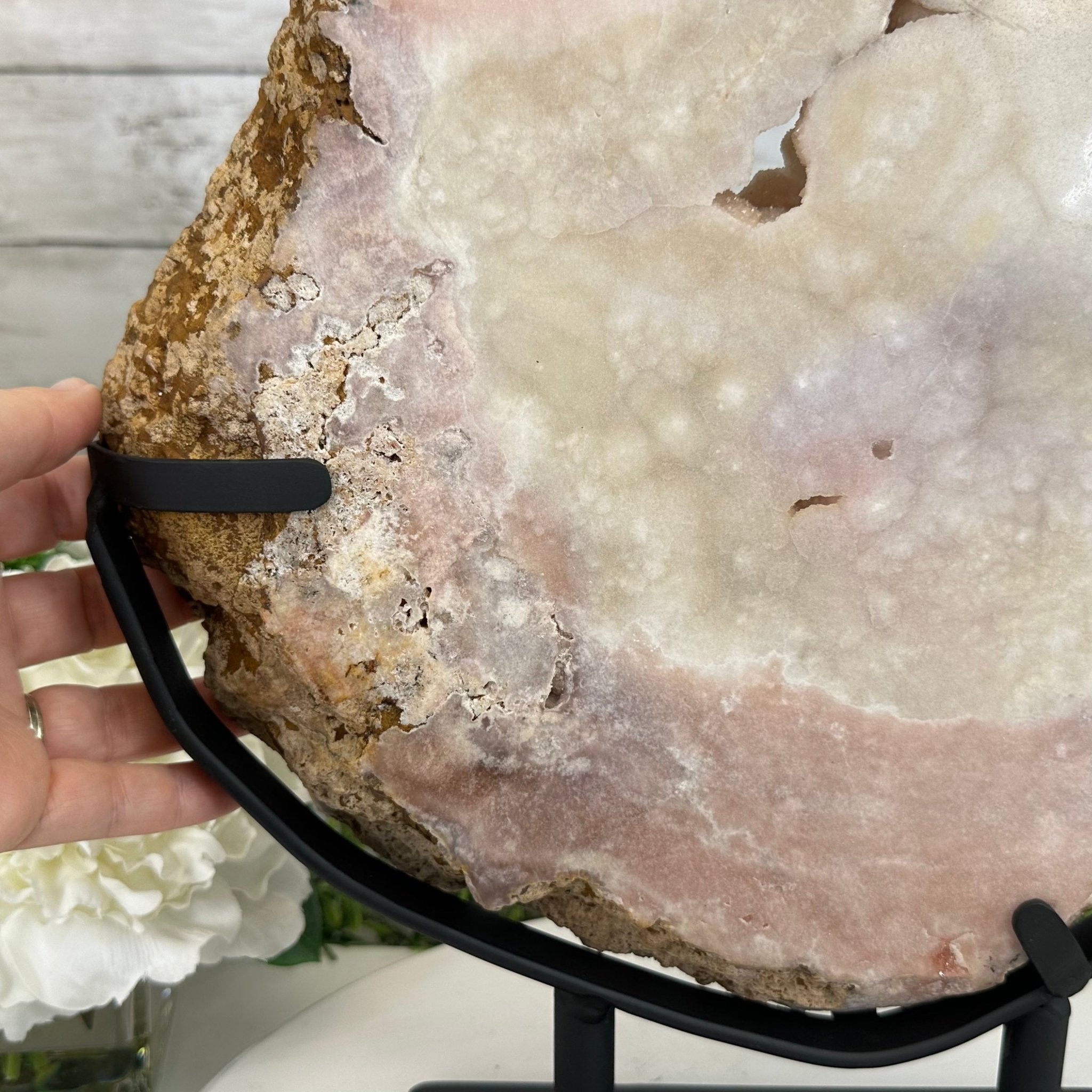 Polished Pink Amethyst Slice on a Stand, 20.1 lbs, 19" Tall #5743-0017 by Brazil Gems - Brazil GemsBrazil GemsPolished Pink Amethyst Slice on a Stand, 20.1 lbs, 19" Tall #5743-0017 by Brazil GemsSlices on Fixed Bases5743-0017