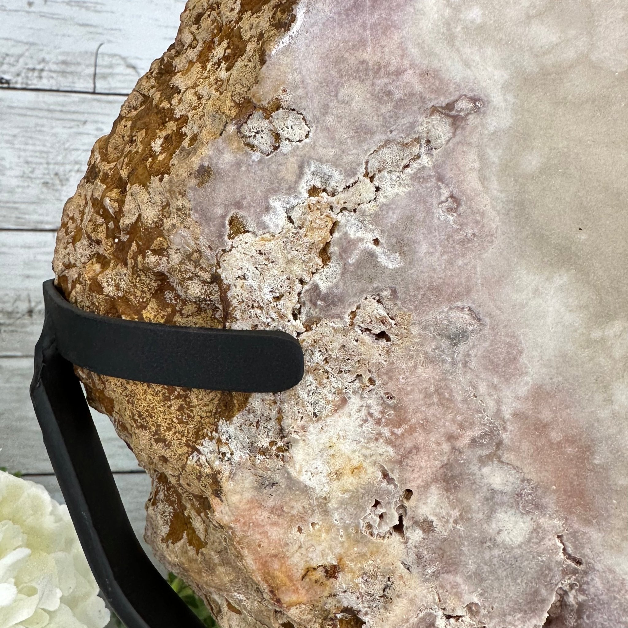 Polished Pink Amethyst Slice on a Stand, 20.1 lbs, 19" Tall #5743-0017 by Brazil Gems - Brazil GemsBrazil GemsPolished Pink Amethyst Slice on a Stand, 20.1 lbs, 19" Tall #5743-0017 by Brazil GemsSlices on Fixed Bases5743-0017