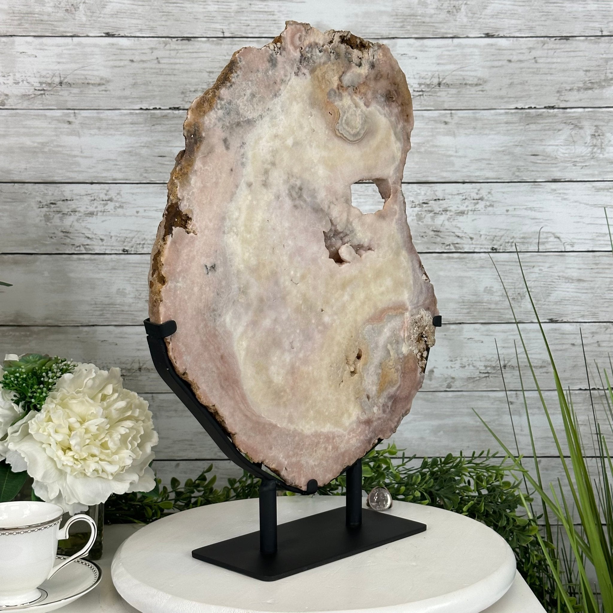Polished Pink Amethyst Slice on a Stand, 20.1 lbs, 19" Tall #5743-0017 by Brazil Gems - Brazil GemsBrazil GemsPolished Pink Amethyst Slice on a Stand, 20.1 lbs, 19" Tall #5743-0017 by Brazil GemsSlices on Fixed Bases5743-0017