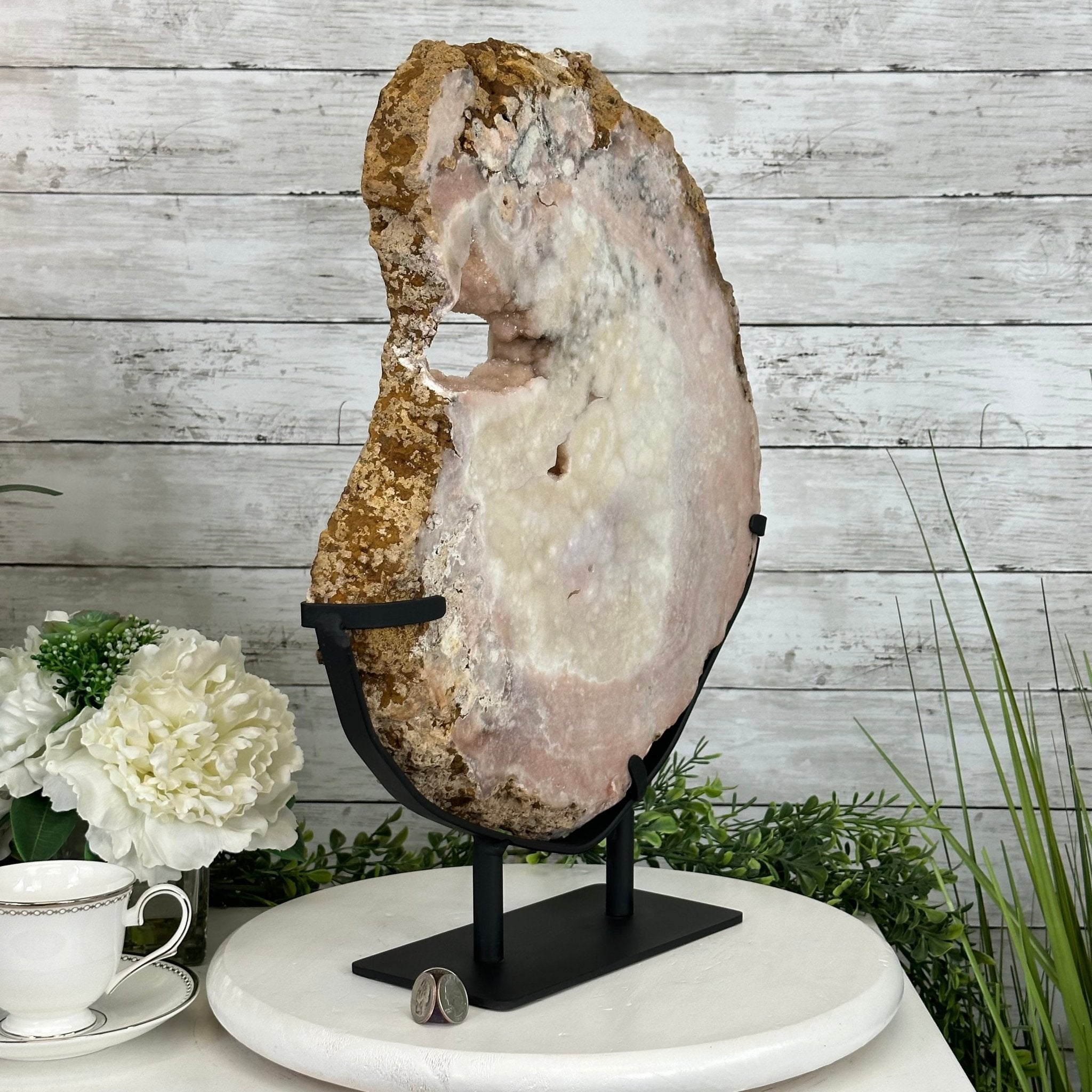 Polished Pink Amethyst Slice on a Stand, 20.1 lbs, 19" Tall #5743-0017 by Brazil Gems - Brazil GemsBrazil GemsPolished Pink Amethyst Slice on a Stand, 20.1 lbs, 19" Tall #5743-0017 by Brazil GemsSlices on Fixed Bases5743-0017