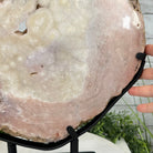 Polished Pink Amethyst Slice on a Stand, 20.1 lbs, 19" Tall #5743-0017 by Brazil Gems - Brazil GemsBrazil GemsPolished Pink Amethyst Slice on a Stand, 20.1 lbs, 19" Tall #5743-0017 by Brazil GemsSlices on Fixed Bases5743-0017