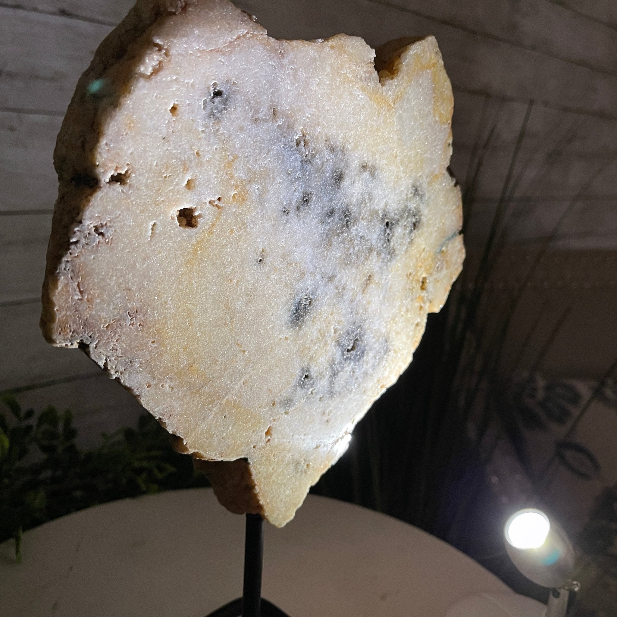 Polished Pink Amethyst Slice on a Stand, 5.2 lbs, 11.9" Tall #5742-0031 by Brazil Gems - Brazil GemsBrazil GemsPolished Pink Amethyst Slice on a Stand, 5.2 lbs, 11.9" Tall #5742-0031 by Brazil GemsSlices on Fixed Bases5742-0031