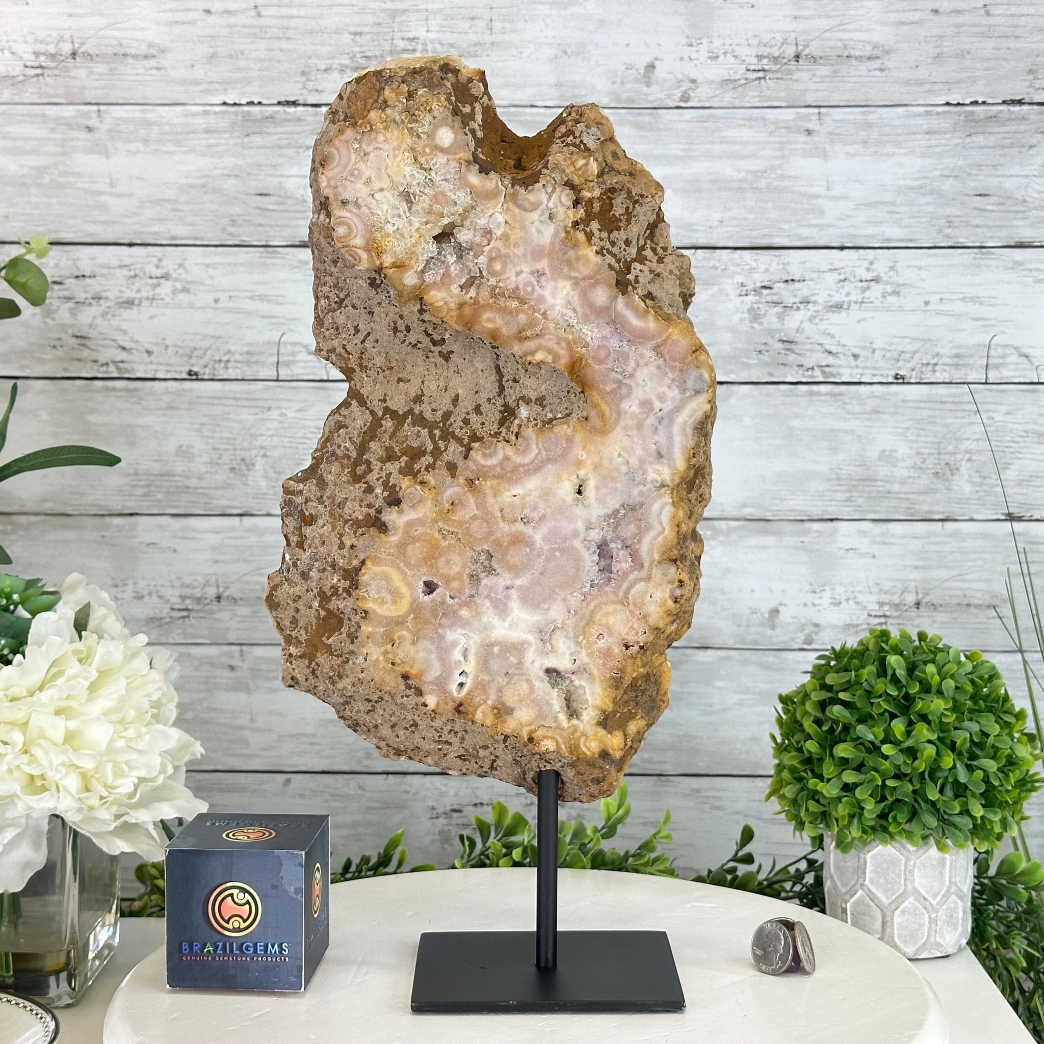 Polished Pink Amethyst Slice on a Stand, 7 lbs & 16.4" Tall #5743-0030 - Brazil GemsBrazil GemsPolished Pink Amethyst Slice on a Stand, 7 lbs & 16.4" Tall #5743-0030Slices on Fixed Bases5743-0030