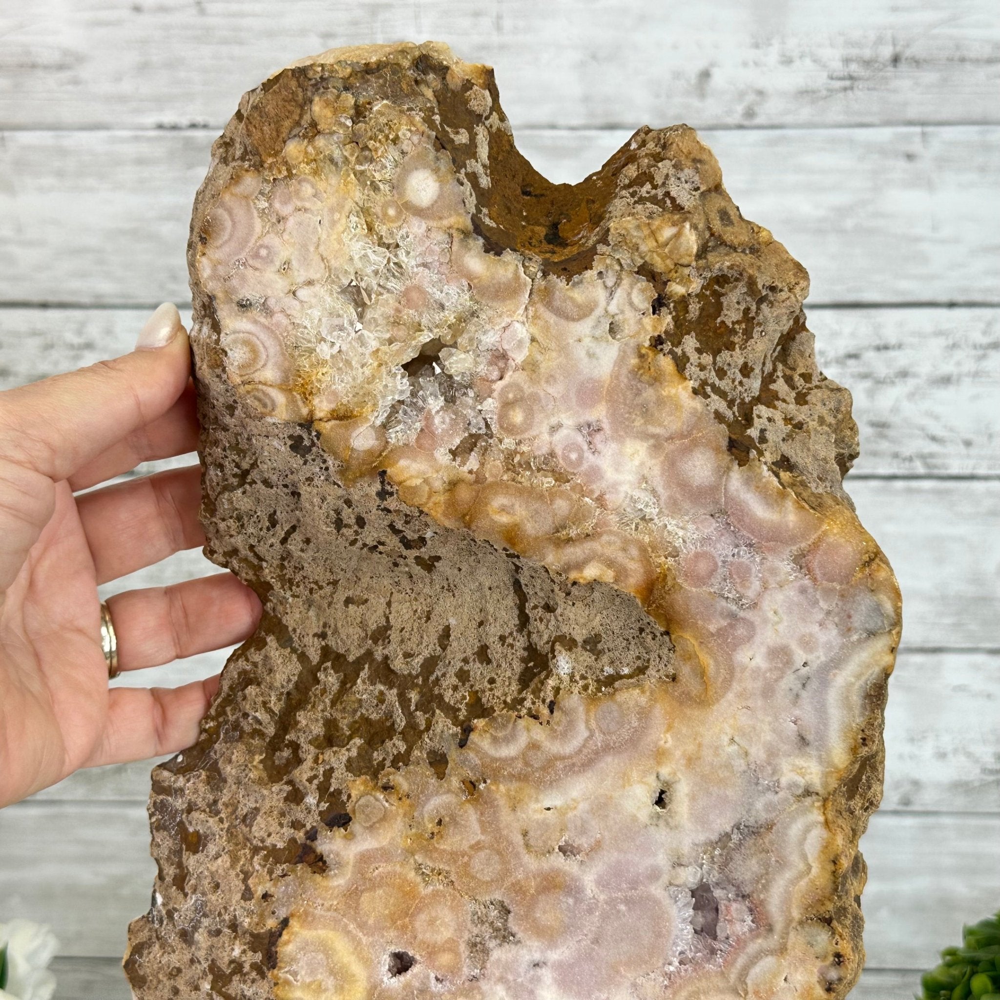 Polished Pink Amethyst Slice on a Stand, 7 lbs & 16.4" Tall #5743-0030 - Brazil GemsBrazil GemsPolished Pink Amethyst Slice on a Stand, 7 lbs & 16.4" Tall #5743-0030Slices on Fixed Bases5743-0030