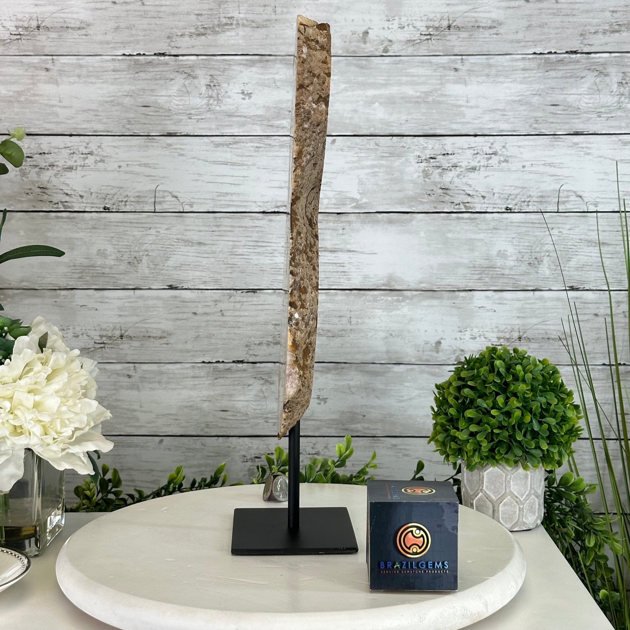 Polished Pink Amethyst Slice on a Stand, 7 lbs & 16.4" Tall #5743-0030 - Brazil GemsBrazil GemsPolished Pink Amethyst Slice on a Stand, 7 lbs & 16.4" Tall #5743-0030Slices on Fixed Bases5743-0030