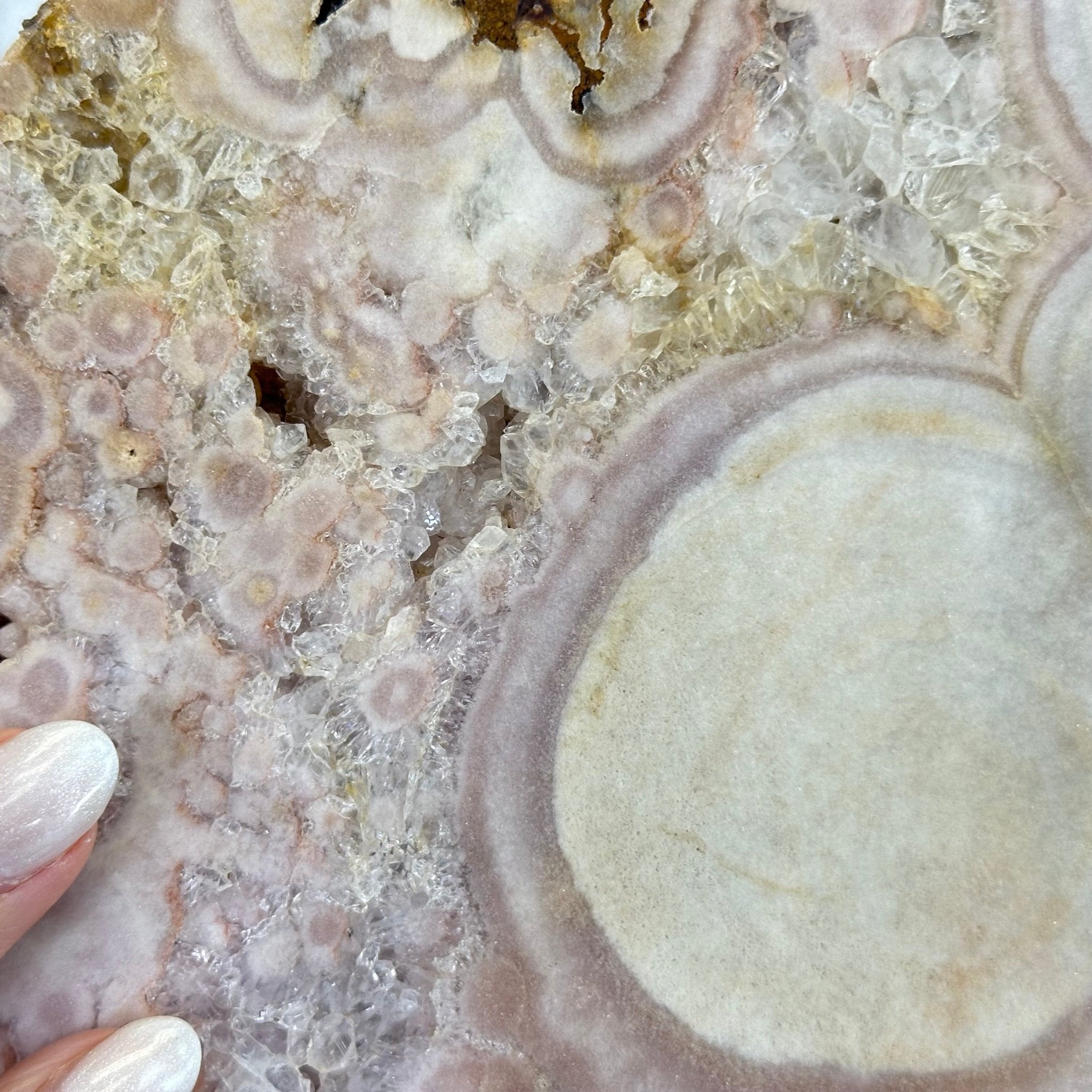 Polished Pink Amethyst Slice on a Stand, 7 lbs & 16.4" Tall #5743-0030 - Brazil GemsBrazil GemsPolished Pink Amethyst Slice on a Stand, 7 lbs & 16.4" Tall #5743-0030Slices on Fixed Bases5743-0030