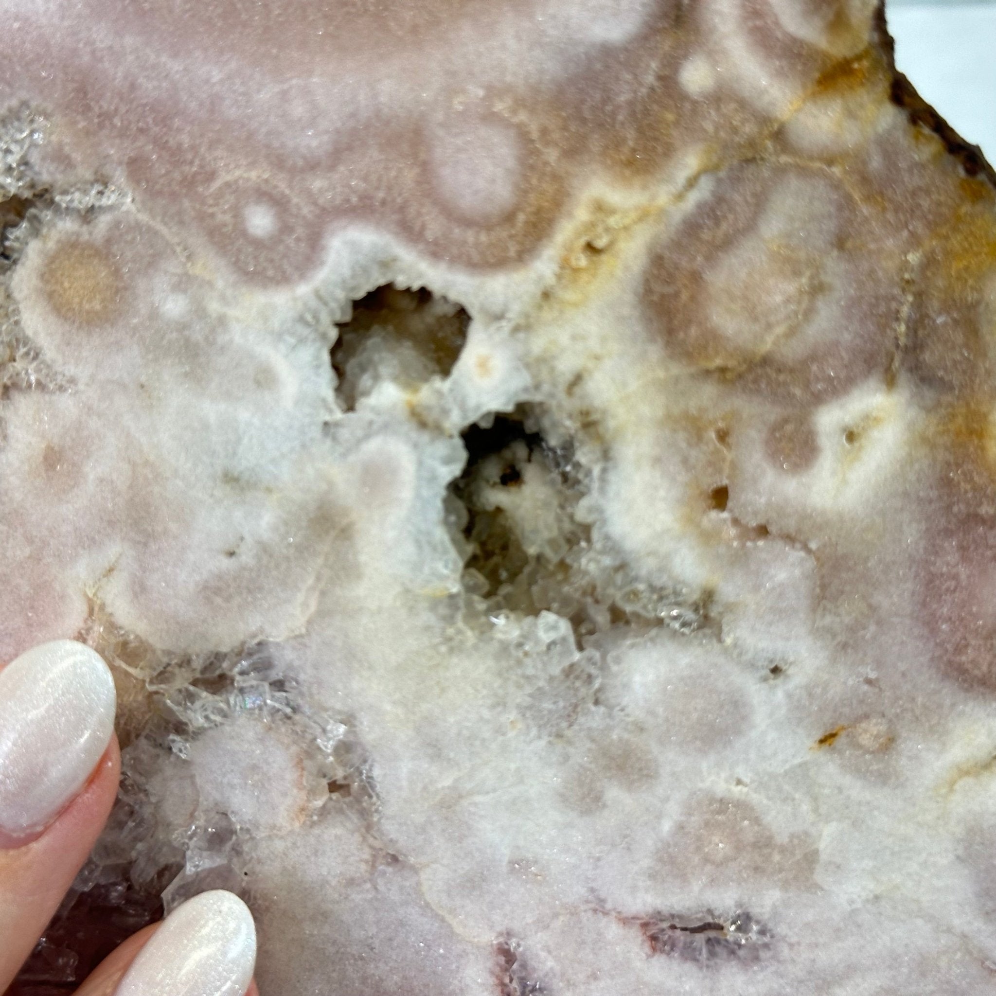 Polished Pink Amethyst Slice on a Stand, 7 lbs & 16.4" Tall #5743-0030 - Brazil GemsBrazil GemsPolished Pink Amethyst Slice on a Stand, 7 lbs & 16.4" Tall #5743-0030Slices on Fixed Bases5743-0030