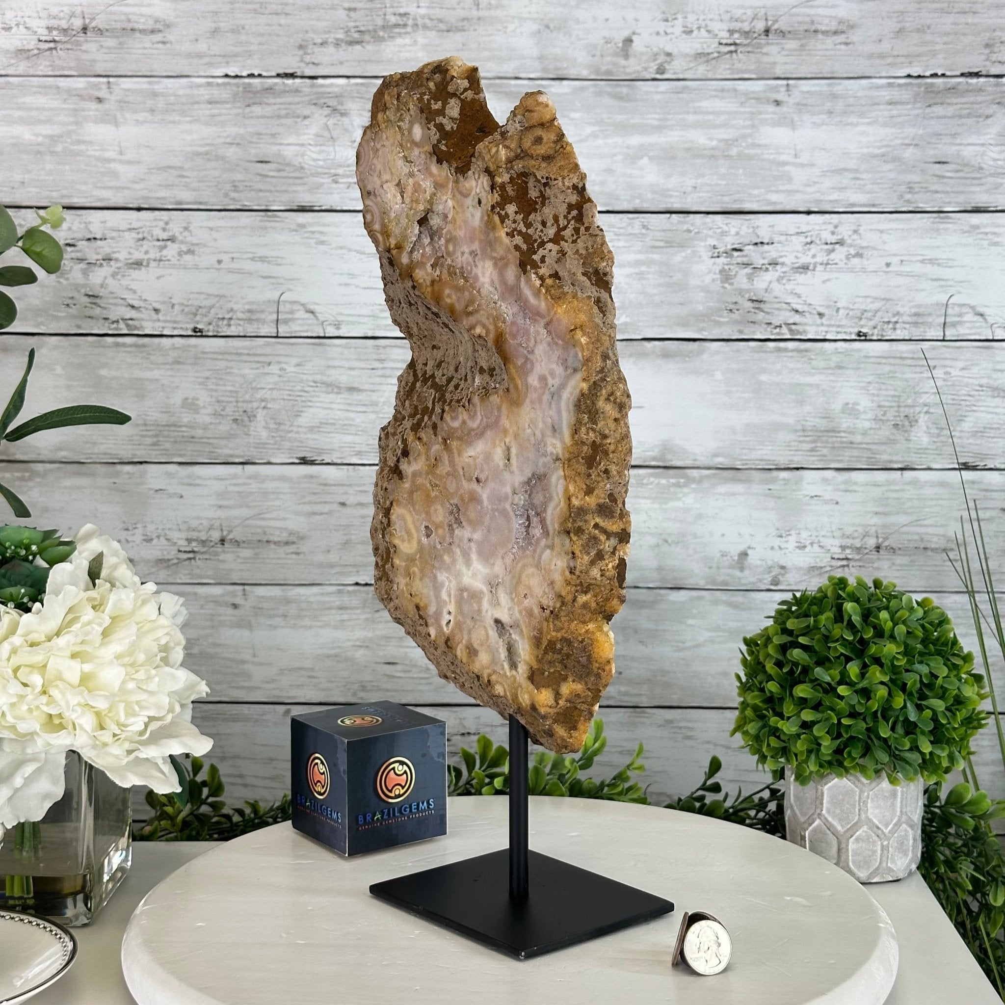 Polished Pink Amethyst Slice on a Stand, 7 lbs & 16.4" Tall #5743-0030 - Brazil GemsBrazil GemsPolished Pink Amethyst Slice on a Stand, 7 lbs & 16.4" Tall #5743-0030Slices on Fixed Bases5743-0030