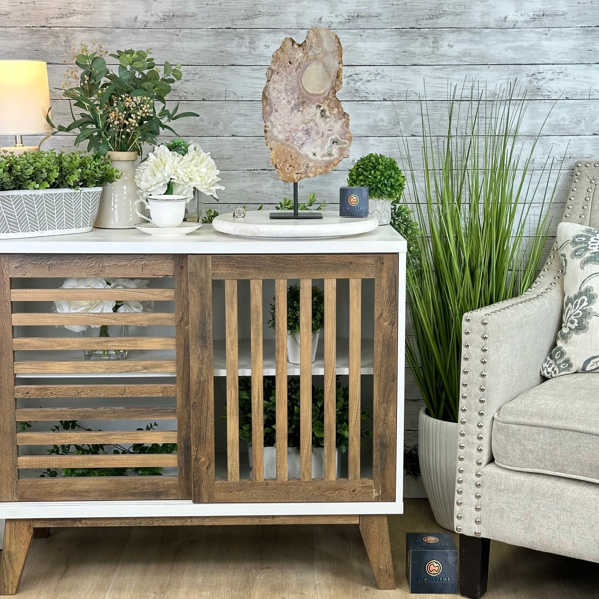 Polished Pink Amethyst Slice on a Stand, 7 lbs & 16.4" Tall #5743-0030 - Brazil GemsBrazil GemsPolished Pink Amethyst Slice on a Stand, 7 lbs & 16.4" Tall #5743-0030Slices on Fixed Bases5743-0030