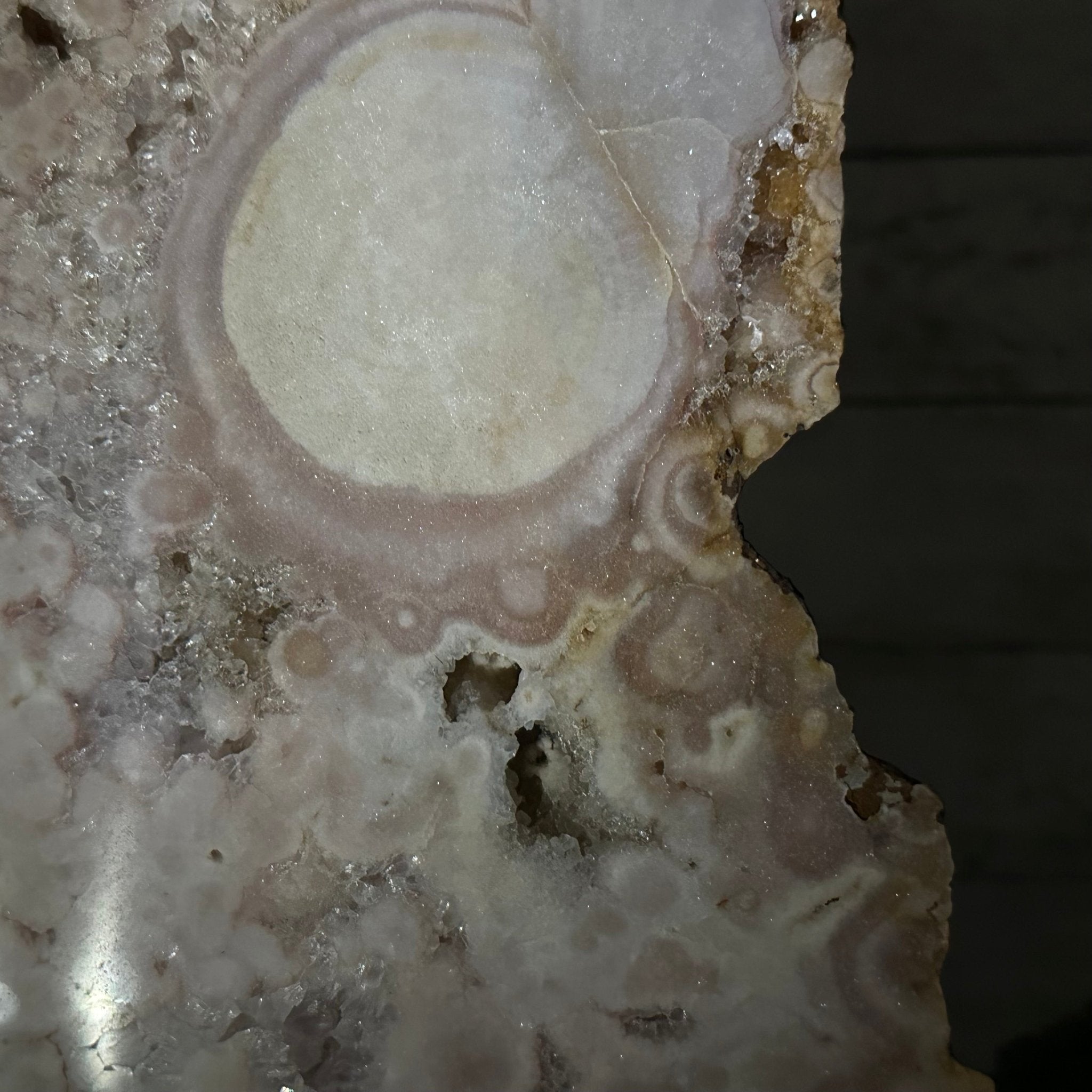 Polished Pink Amethyst Slice on a Stand, 7 lbs & 16.4" Tall #5743-0030 - Brazil GemsBrazil GemsPolished Pink Amethyst Slice on a Stand, 7 lbs & 16.4" Tall #5743-0030Slices on Fixed Bases5743-0030