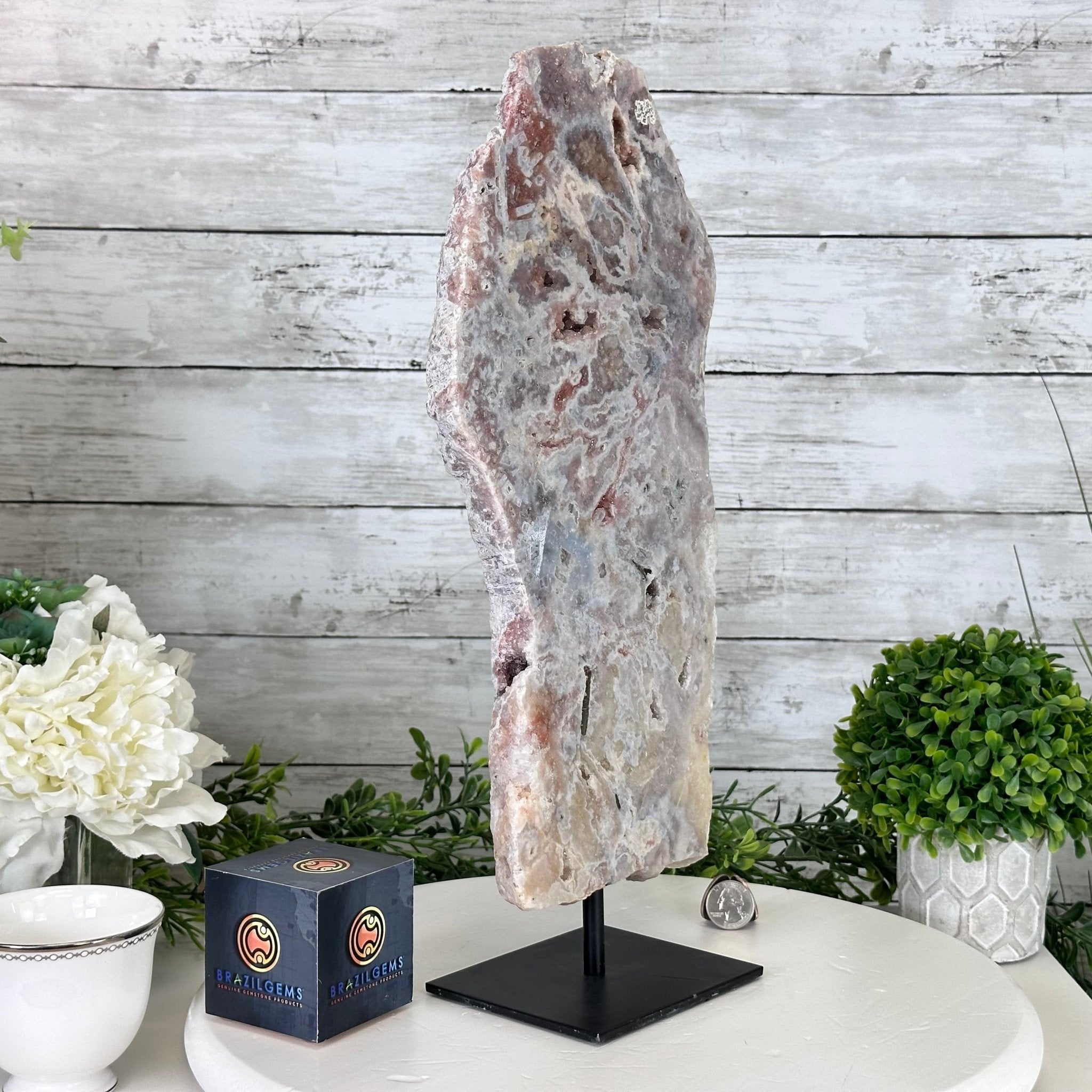 Polished Pink Amethyst Slice on a Stand, 7.8 lbs, 16.5" Tall #5743-0023 - Brazil GemsBrazil GemsPolished Pink Amethyst Slice on a Stand, 7.8 lbs, 16.5" Tall #5743-0023Slices on Fixed Bases5743-0023