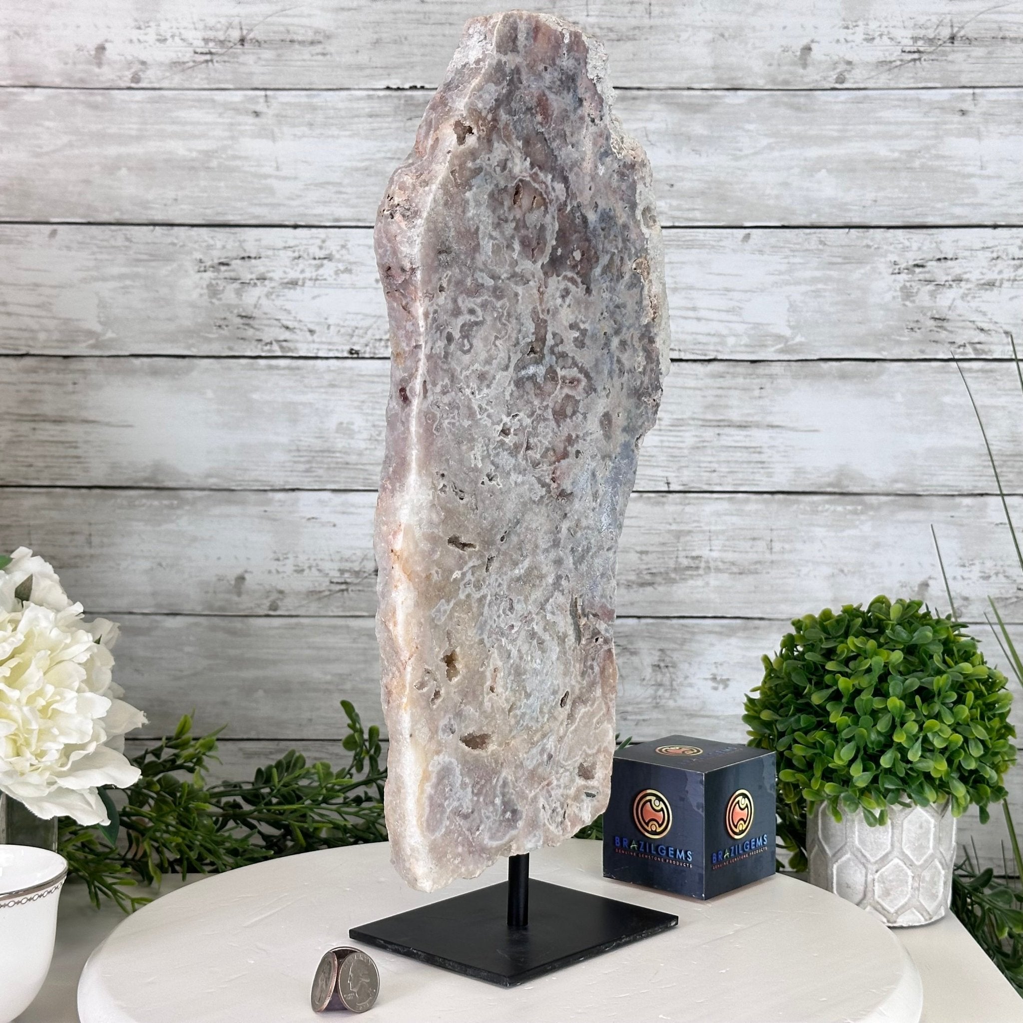 Polished Pink Amethyst Slice on a Stand, 7.8 lbs, 16.5" Tall #5743-0023 - Brazil GemsBrazil GemsPolished Pink Amethyst Slice on a Stand, 7.8 lbs, 16.5" Tall #5743-0023Slices on Fixed Bases5743-0023