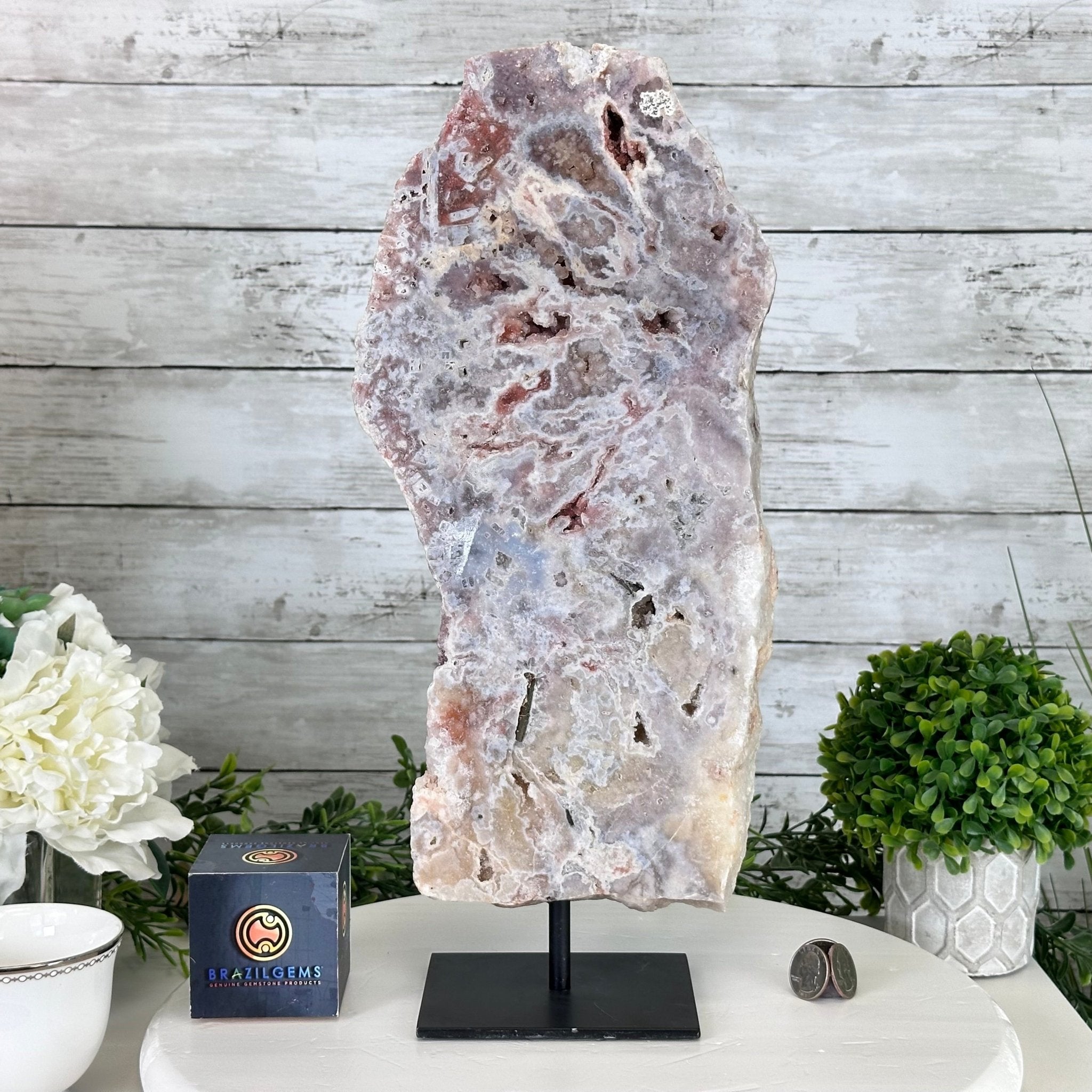 Polished Pink Amethyst Slice on a Stand, 7.8 lbs, 16.5" Tall #5743-0023 - Brazil GemsBrazil GemsPolished Pink Amethyst Slice on a Stand, 7.8 lbs, 16.5" Tall #5743-0023Slices on Fixed Bases5743-0023