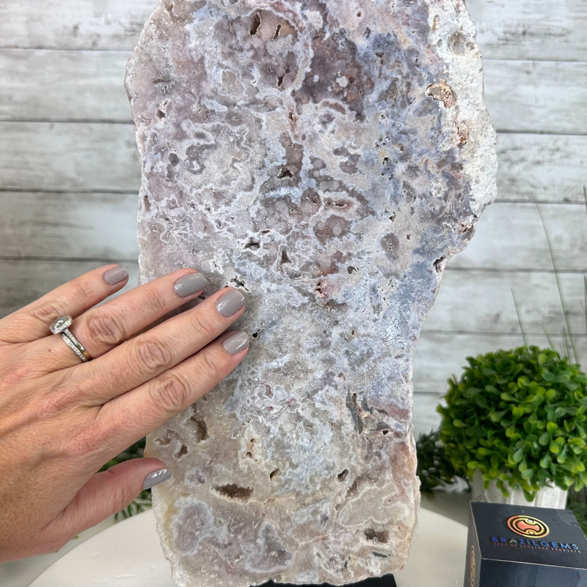 Polished Pink Amethyst Slice on a Stand, 7.8 lbs, 16.5" Tall #5743-0023 - Brazil GemsBrazil GemsPolished Pink Amethyst Slice on a Stand, 7.8 lbs, 16.5" Tall #5743-0023Slices on Fixed Bases5743-0023