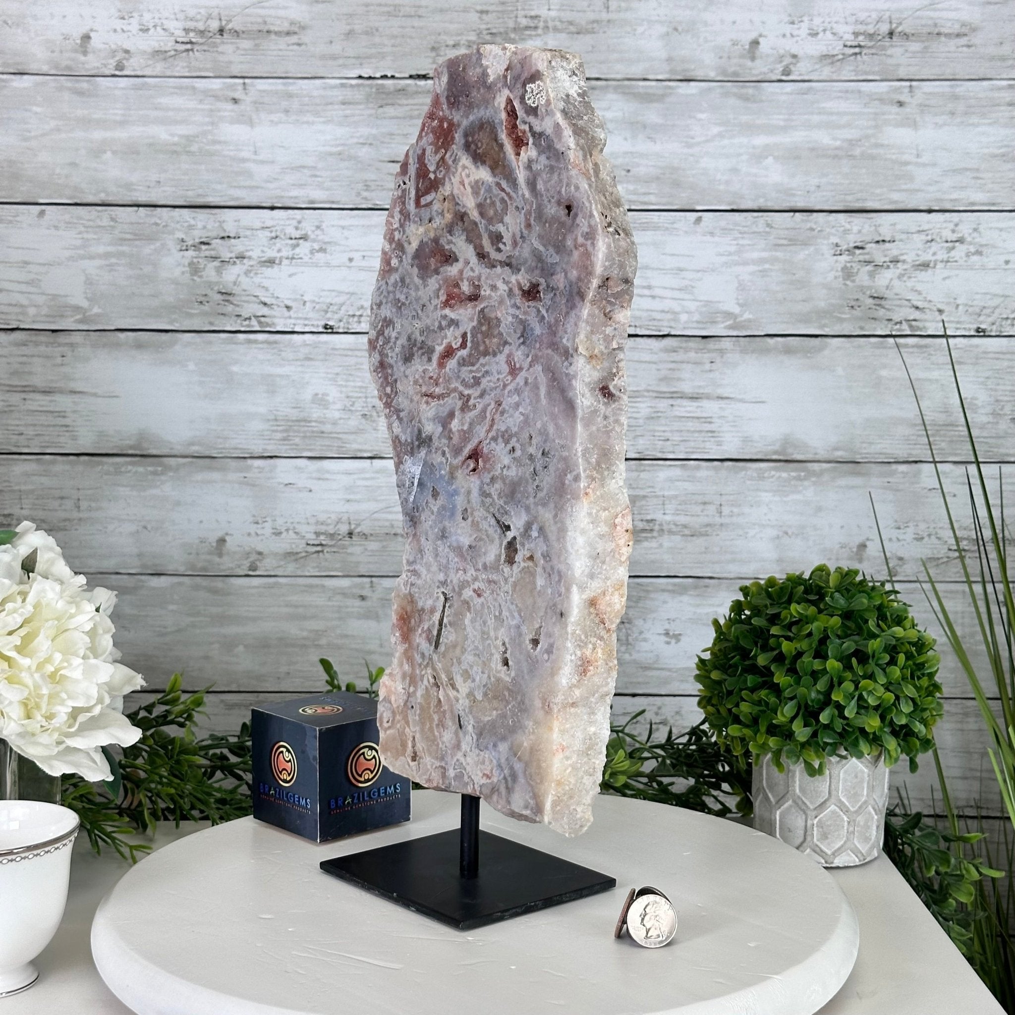Polished Pink Amethyst Slice on a Stand, 7.8 lbs, 16.5" Tall #5743-0023 - Brazil GemsBrazil GemsPolished Pink Amethyst Slice on a Stand, 7.8 lbs, 16.5" Tall #5743-0023Slices on Fixed Bases5743-0023