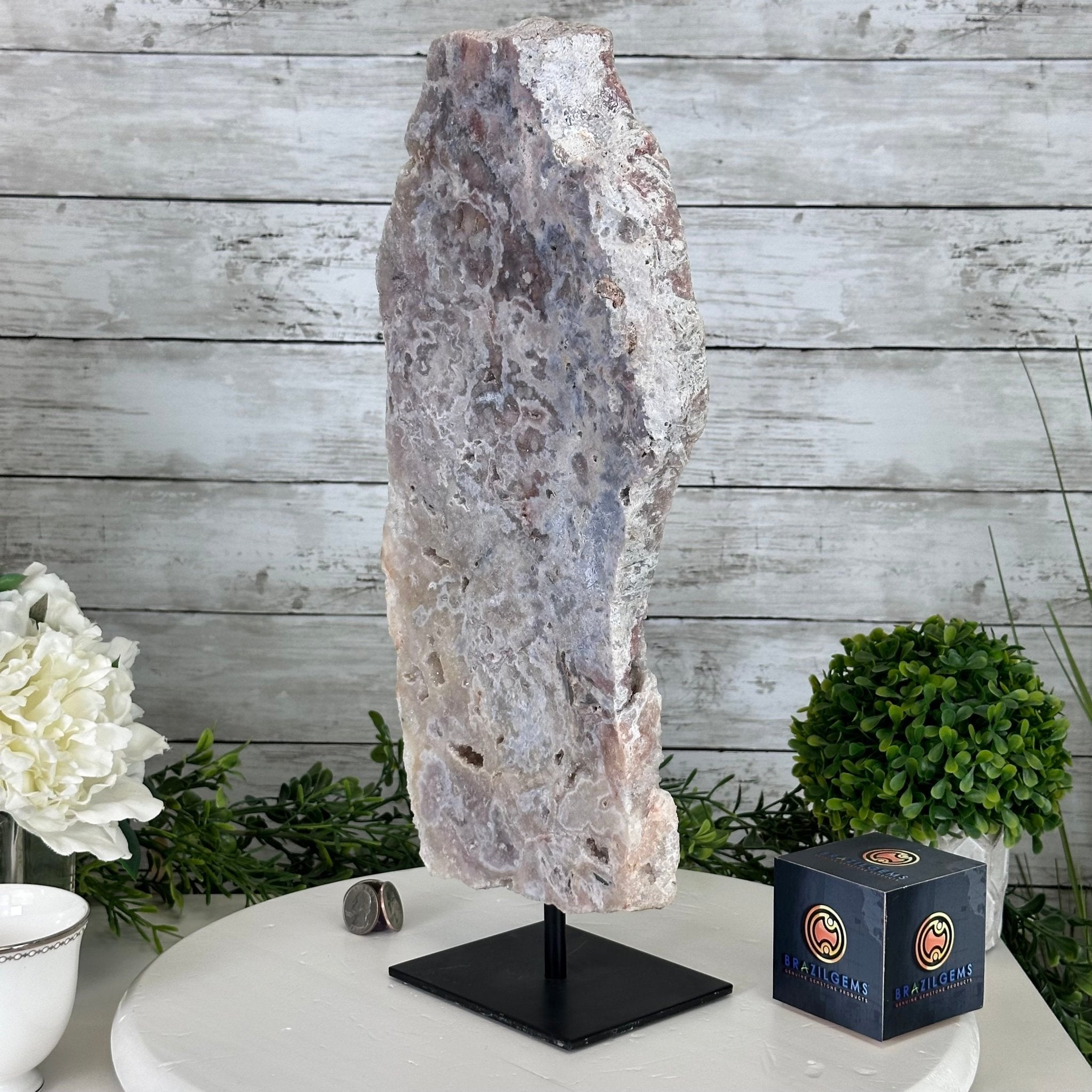 Polished Pink Amethyst Slice on a Stand, 7.8 lbs, 16.5" Tall #5743-0023 - Brazil GemsBrazil GemsPolished Pink Amethyst Slice on a Stand, 7.8 lbs, 16.5" Tall #5743-0023Slices on Fixed Bases5743-0023