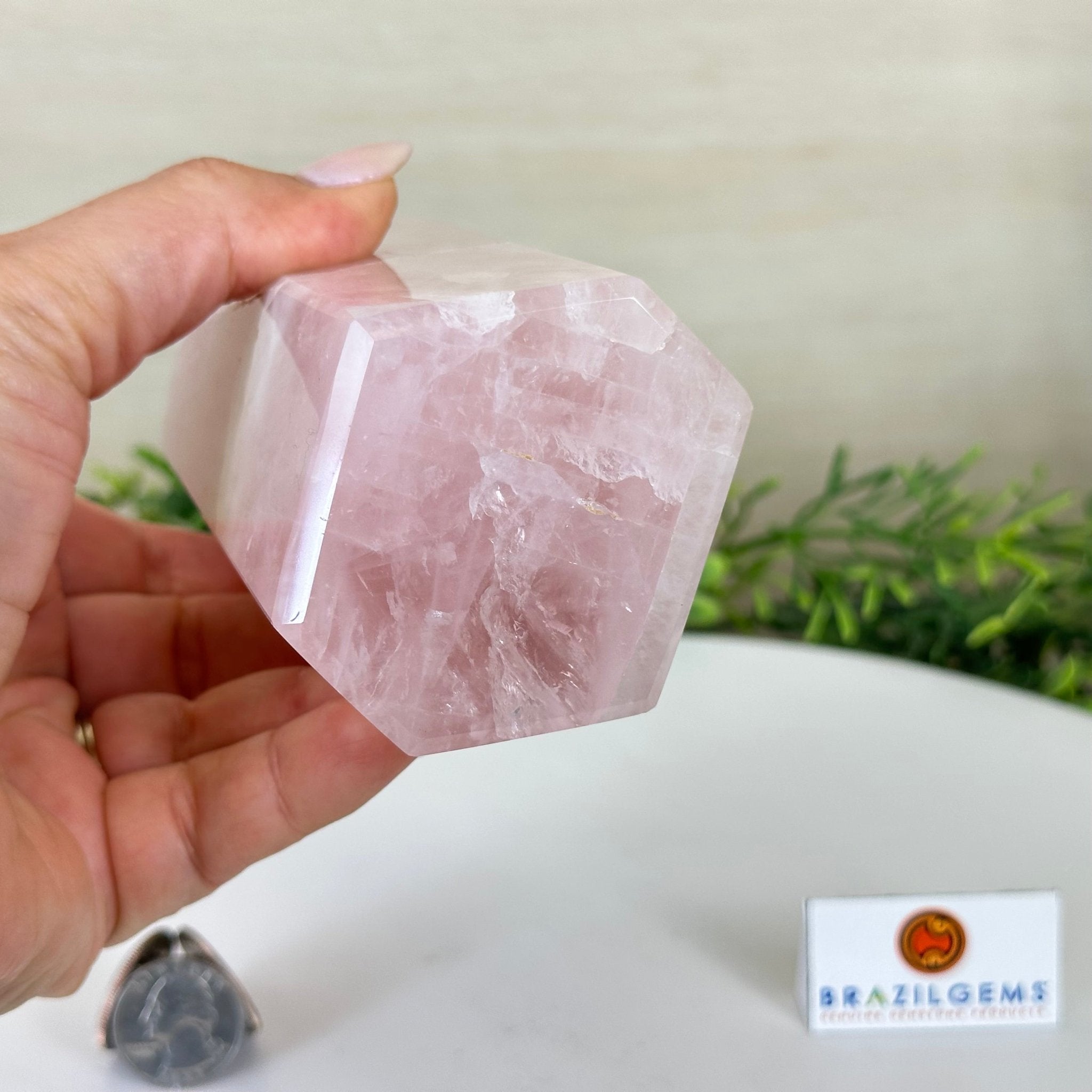 Polished Rose Quartz Crystal Tower 6.3" Tall Model #3106RQ - 005 - Brazil GemsBrazil GemsPolished Rose Quartz Crystal Tower 6.3" Tall Model #3106RQ - 005Crystal Points3106RQ - 005