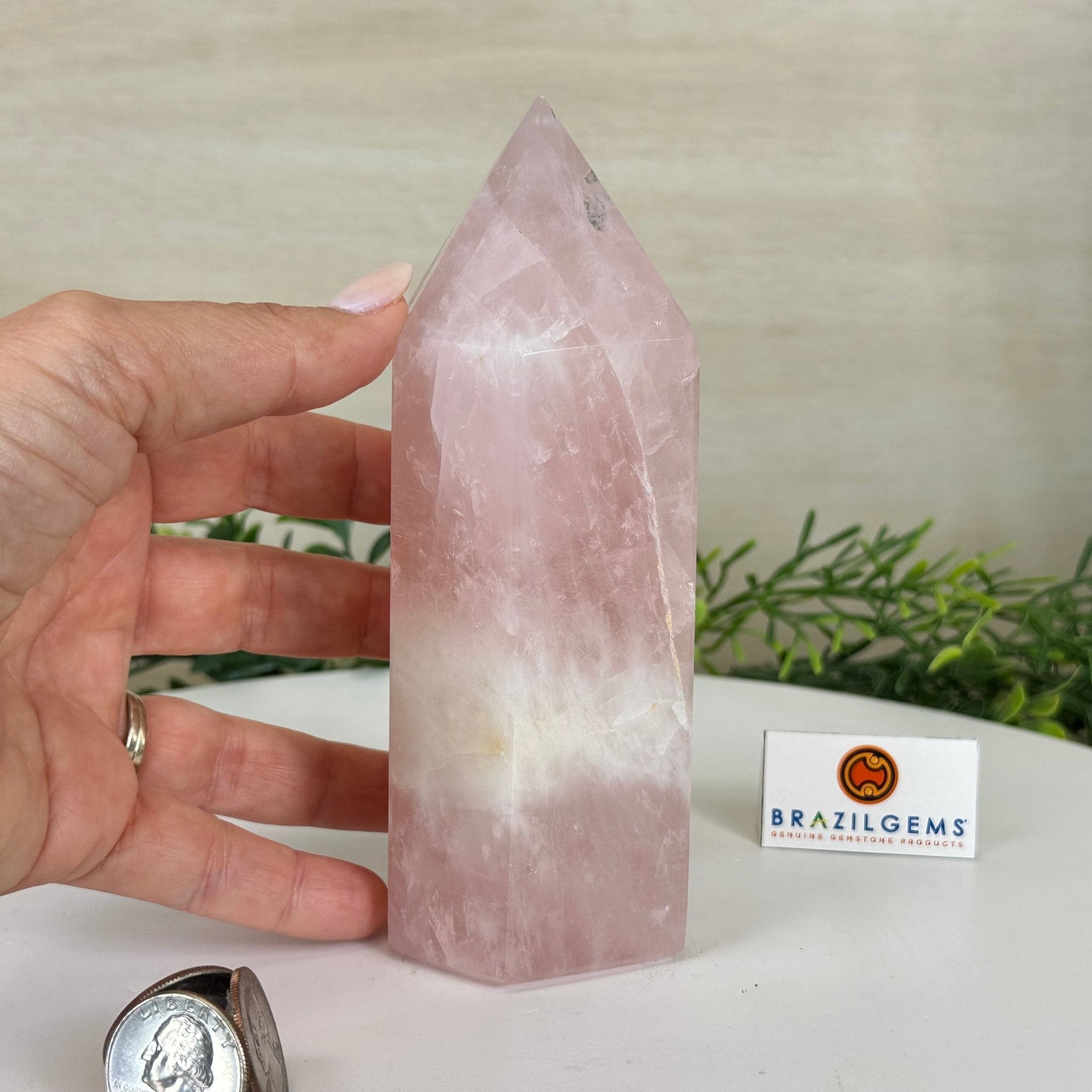 Polished Rose Quartz Crystal Tower 6.3" Tall Model #3106RQ - 005 - Brazil GemsBrazil GemsPolished Rose Quartz Crystal Tower 6.3" Tall Model #3106RQ - 005Crystal Points3106RQ - 005