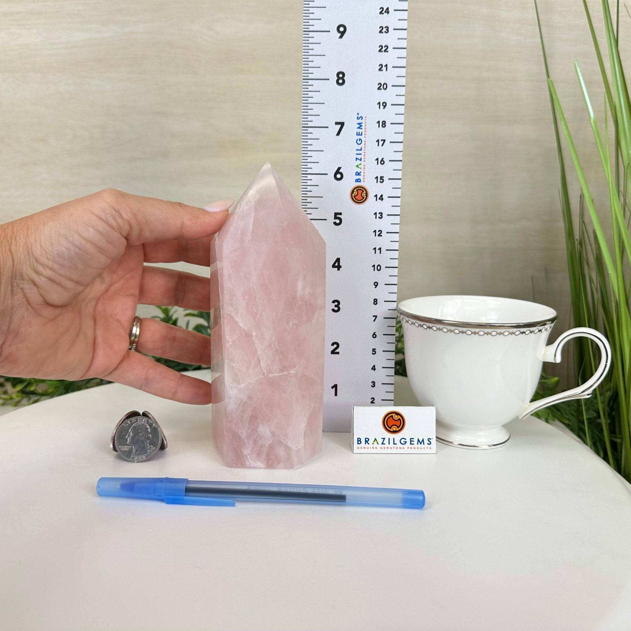 Polished Rose Quartz Crystal Tower 6.3" Tall Model #3106RQ - 005 - Brazil GemsBrazil GemsPolished Rose Quartz Crystal Tower 6.3" Tall Model #3106RQ - 005Crystal Points3106RQ - 005
