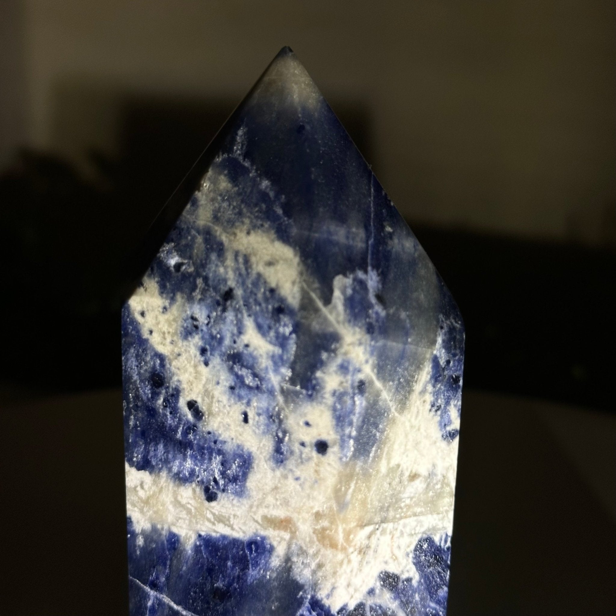 Polished Sodalite Crystal Tower 4.9" Tall #3106SO - 003 - Brazil GemsBrazil GemsPolished Sodalite Crystal Tower 4.9" Tall #3106SO - 003Crystal Points3106SO - 003