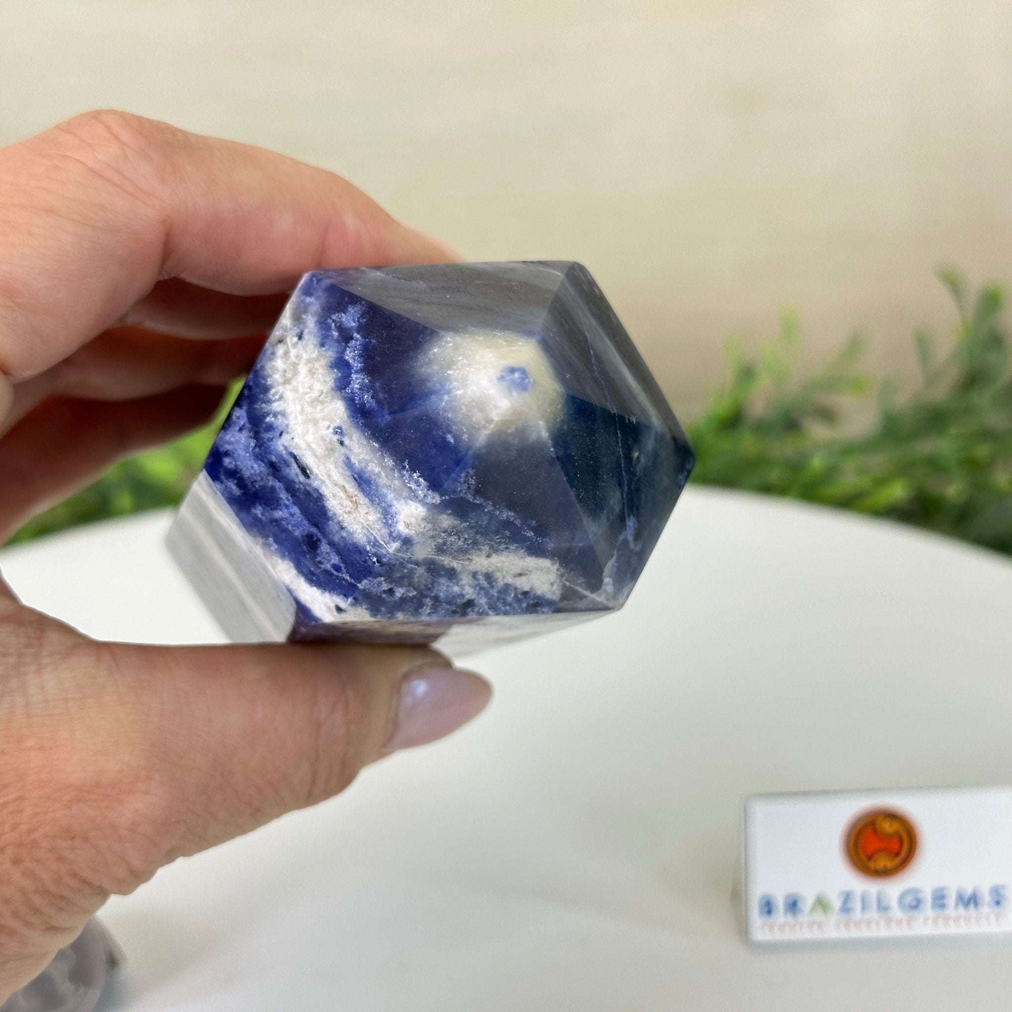 Polished Sodalite Crystal Tower 4.9" Tall #3106SO - 003 - Brazil GemsBrazil GemsPolished Sodalite Crystal Tower 4.9" Tall #3106SO - 003Crystal Points3106SO - 003