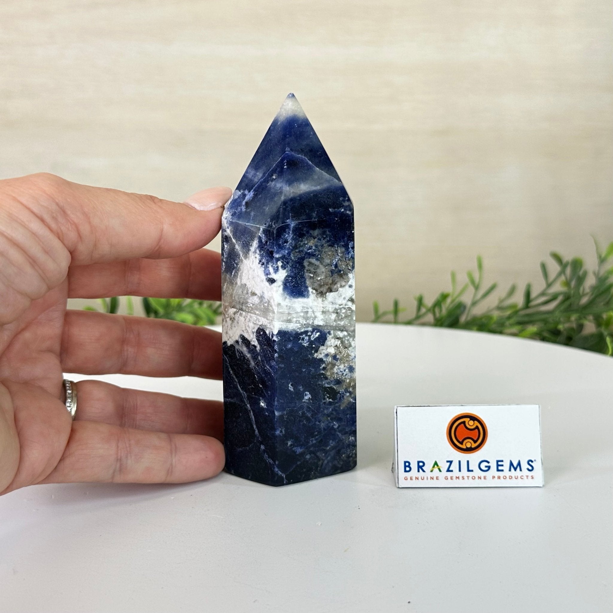 Polished Sodalite Crystal Tower 4.9" Tall #3106SO - 003 - Brazil GemsBrazil GemsPolished Sodalite Crystal Tower 4.9" Tall #3106SO - 003Crystal Points3106SO - 003