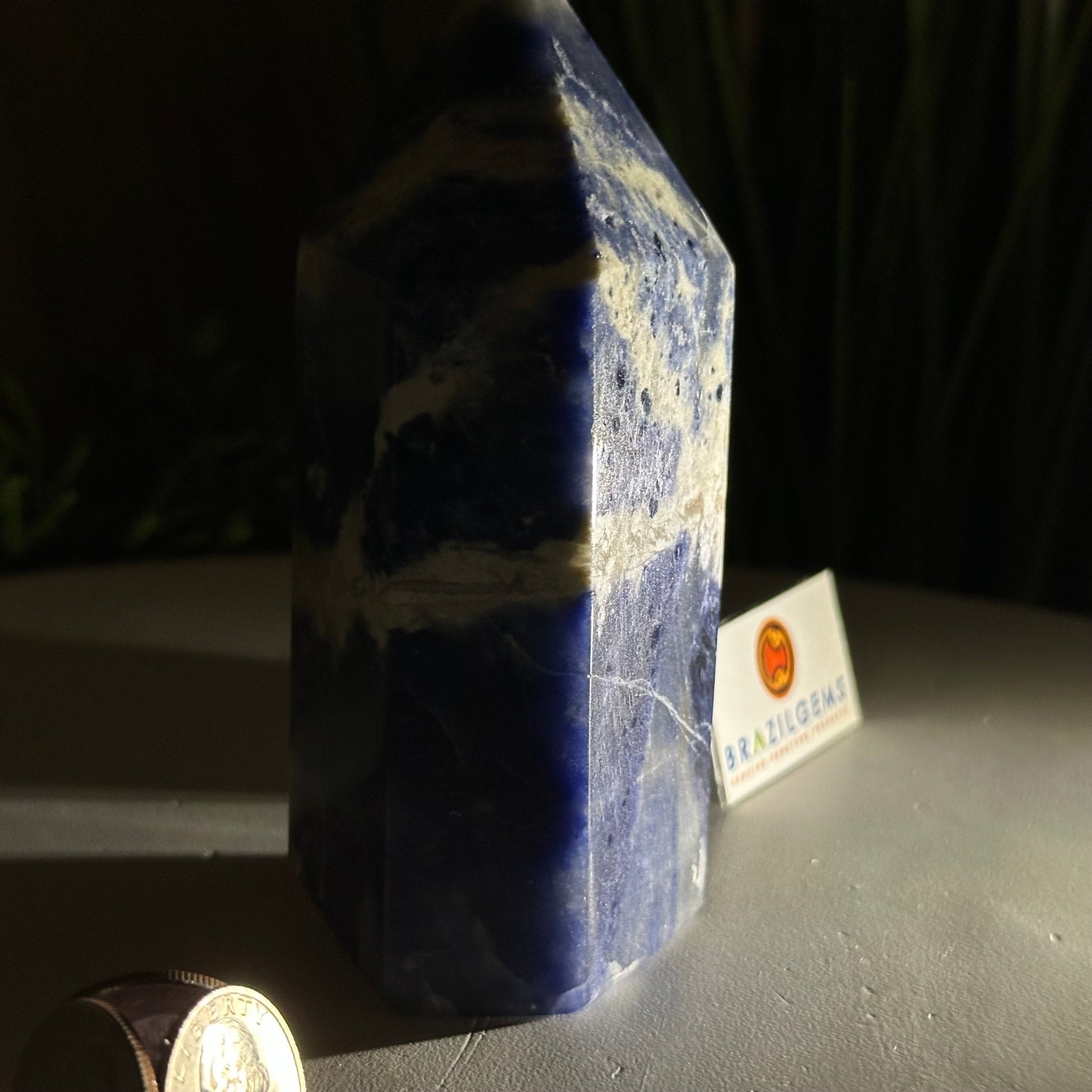 Polished Sodalite Crystal Tower 4.9" Tall #3106SO - 003 - Brazil GemsBrazil GemsPolished Sodalite Crystal Tower 4.9" Tall #3106SO - 003Crystal Points3106SO - 003