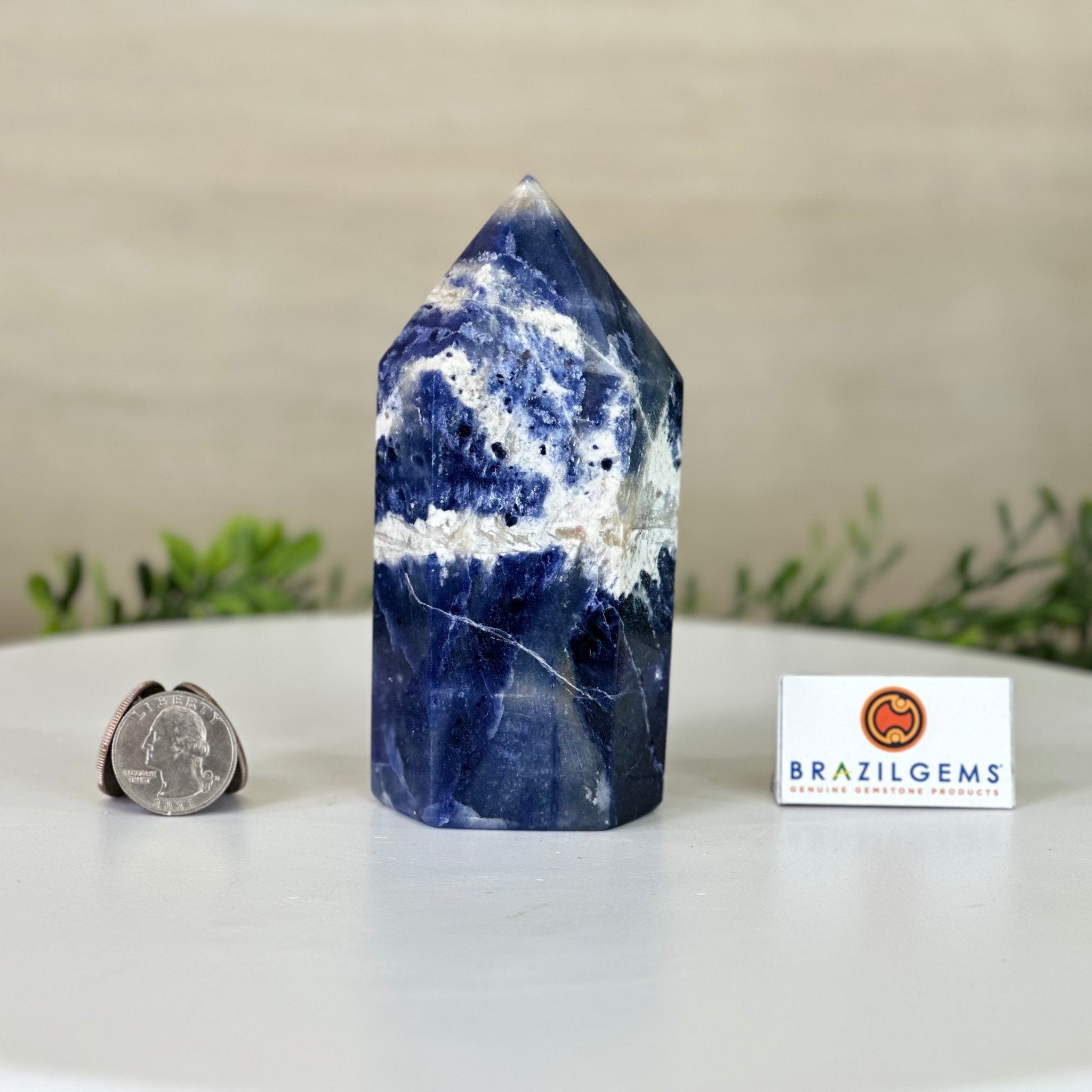 Polished Sodalite Crystal Tower 4.9" Tall #3106SO - 003 - Brazil GemsBrazil GemsPolished Sodalite Crystal Tower 4.9" Tall #3106SO - 003Crystal Points3106SO - 003
