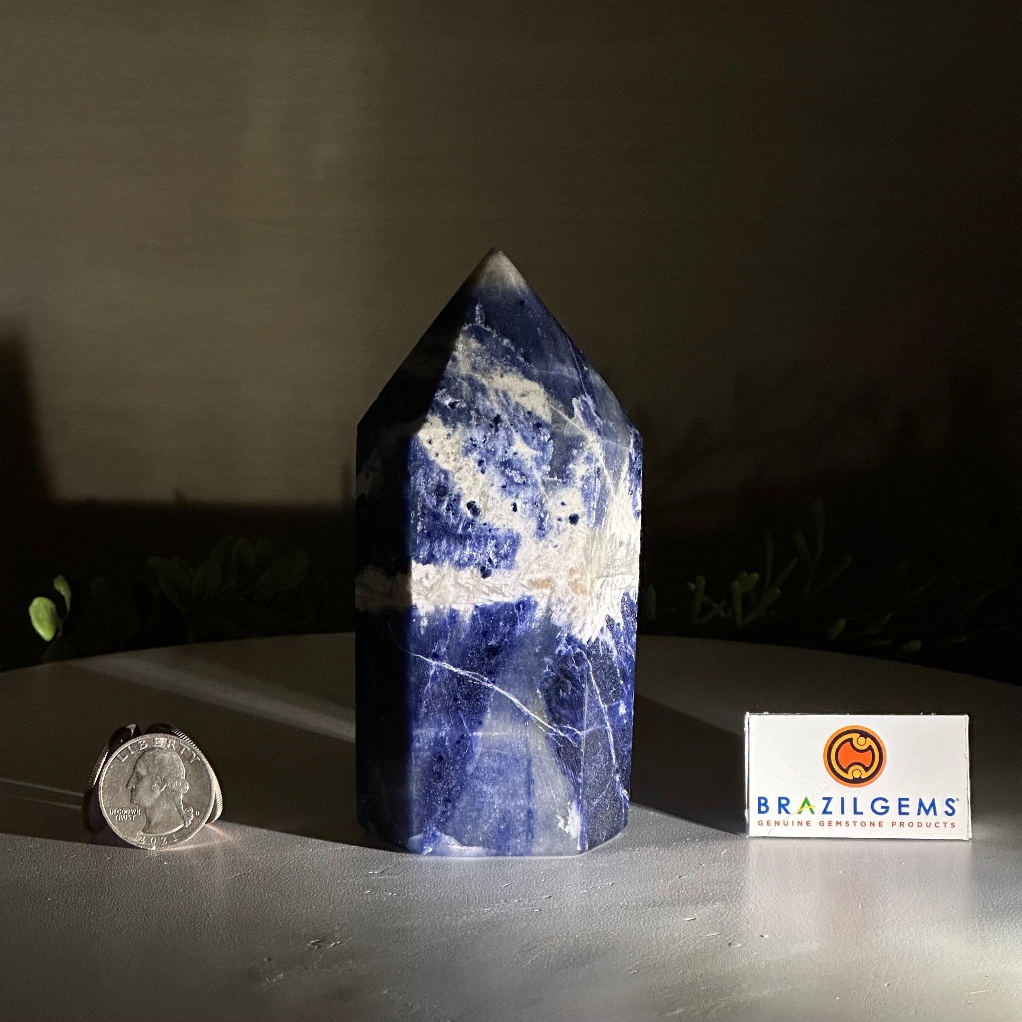 Polished Sodalite Crystal Tower 4.9" Tall #3106SO - 003 - Brazil GemsBrazil GemsPolished Sodalite Crystal Tower 4.9" Tall #3106SO - 003Crystal Points3106SO - 003