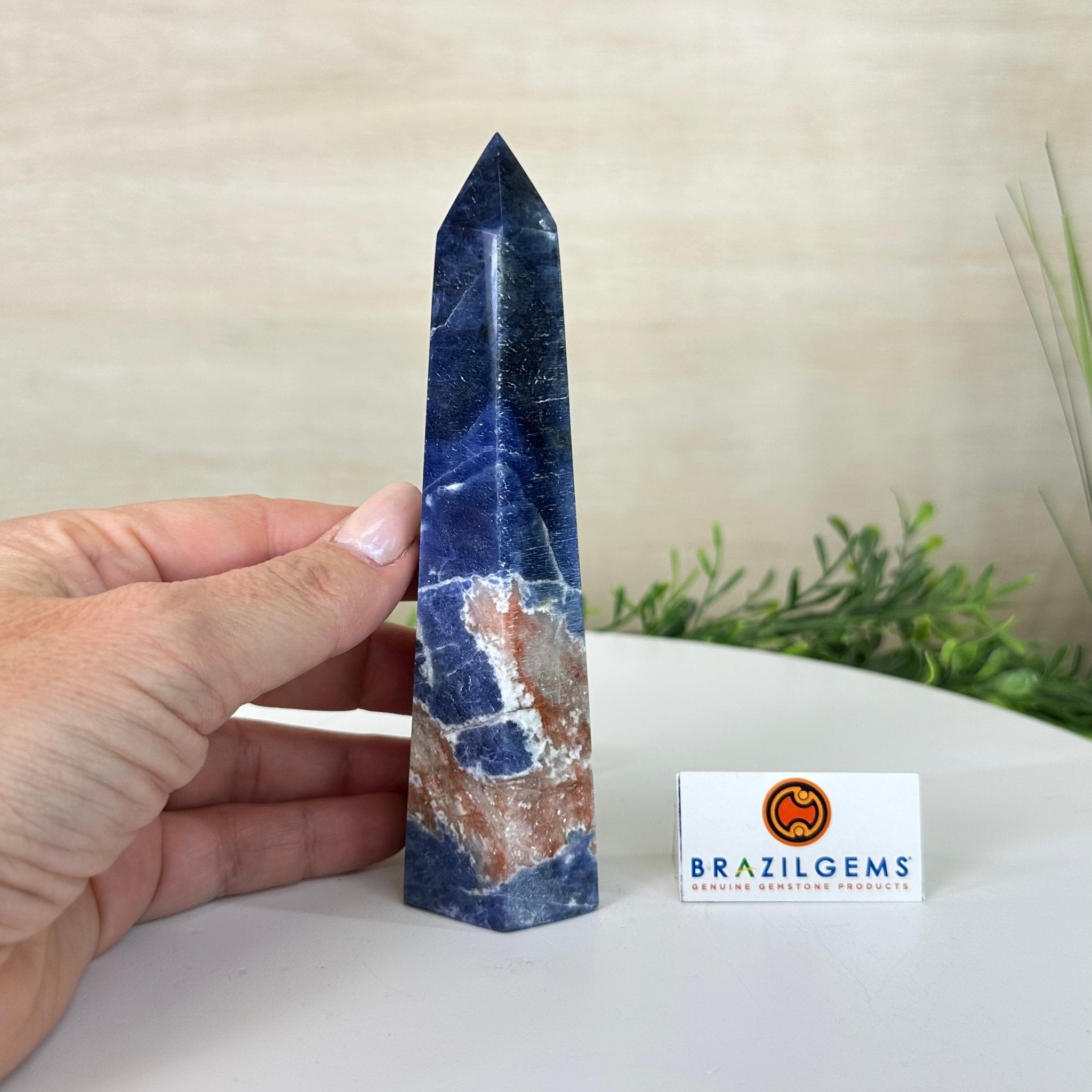Polished Sodalite Crystal Tower 5.7" Tall #3106SO - 002 - Brazil GemsBrazil GemsPolished Sodalite Crystal Tower 5.7" Tall #3106SO - 002Crystal Points3106SO - 002