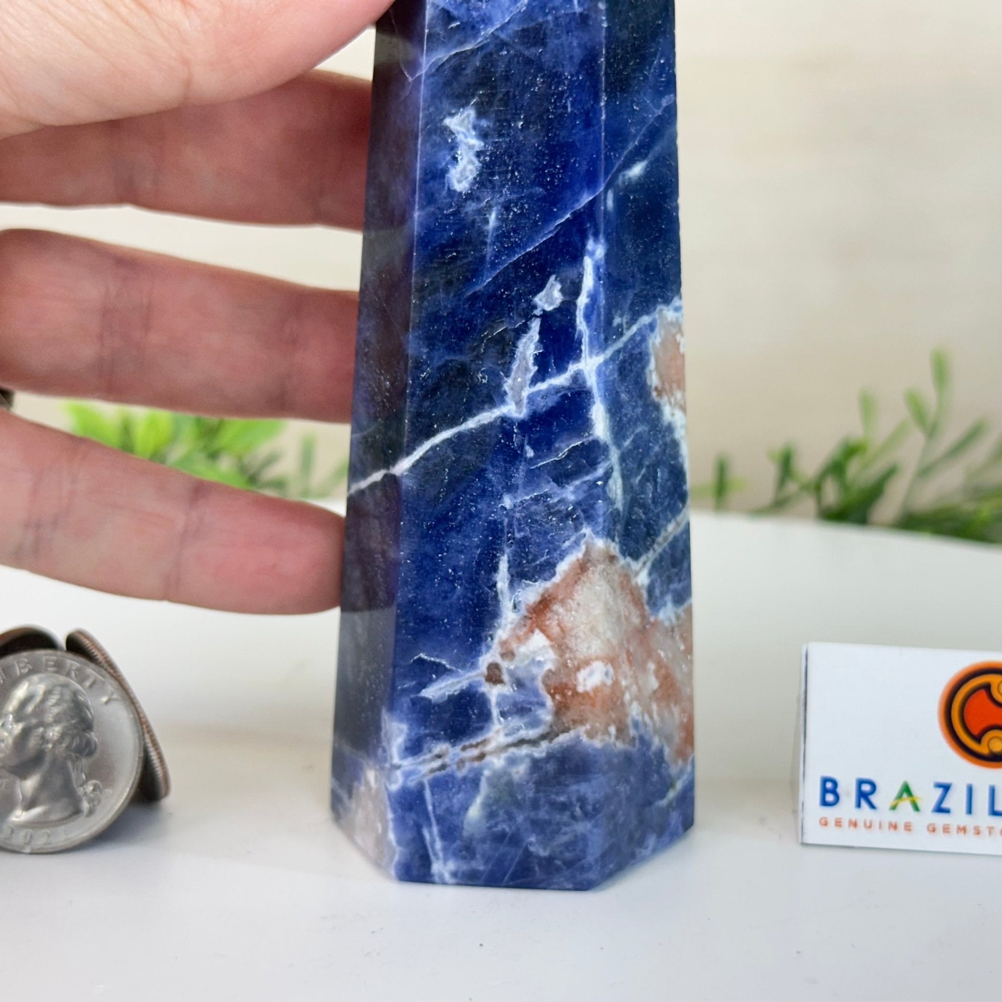 Polished Sodalite Crystal Tower 5.7" Tall #3106SO - 002 - Brazil GemsBrazil GemsPolished Sodalite Crystal Tower 5.7" Tall #3106SO - 002Crystal Points3106SO - 002